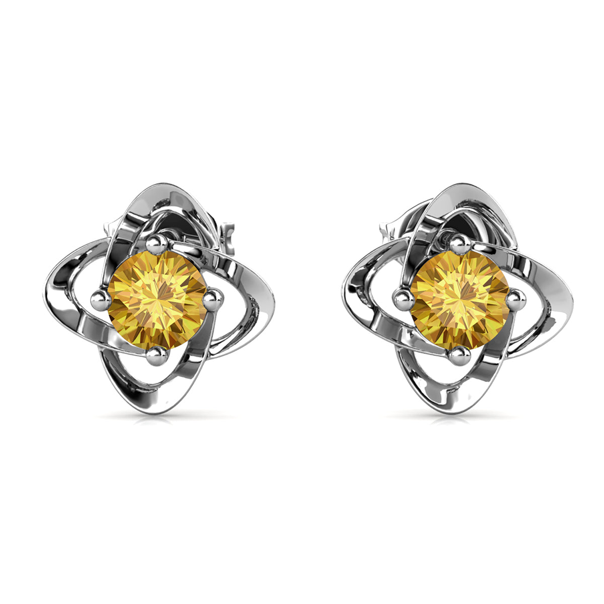 Citrine Silver Studs