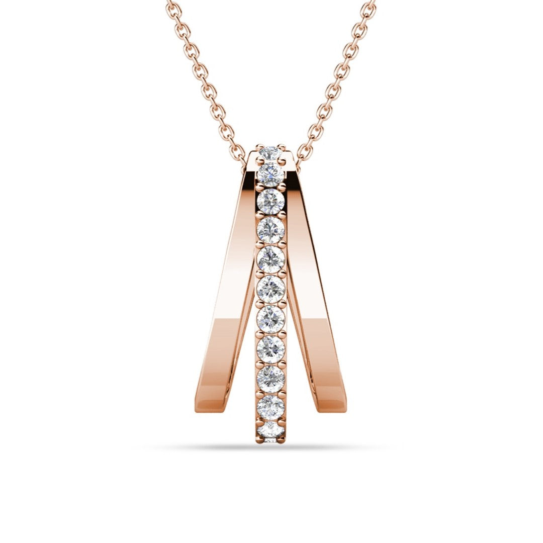 Bella 18k White Gold Plated Necklace with Swarovski Crystals