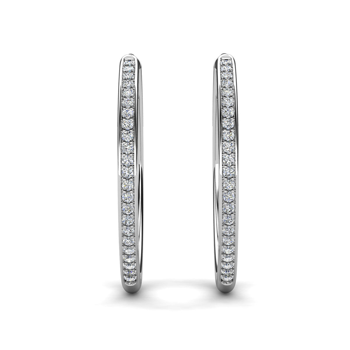 Moissanite by Cate & Chloe Delaney Sterling Silver Hoop Earrings with Moissanite and 5A Cubic Zirconia Crystals
