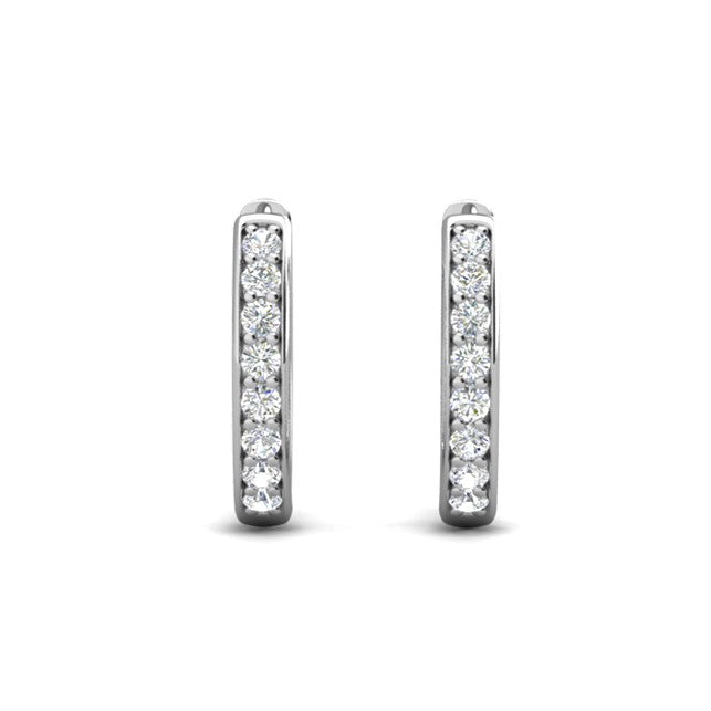 Leslie 18k White Gold Plated 14mm-40mm Hoop Earrings with Swarovski Crystals