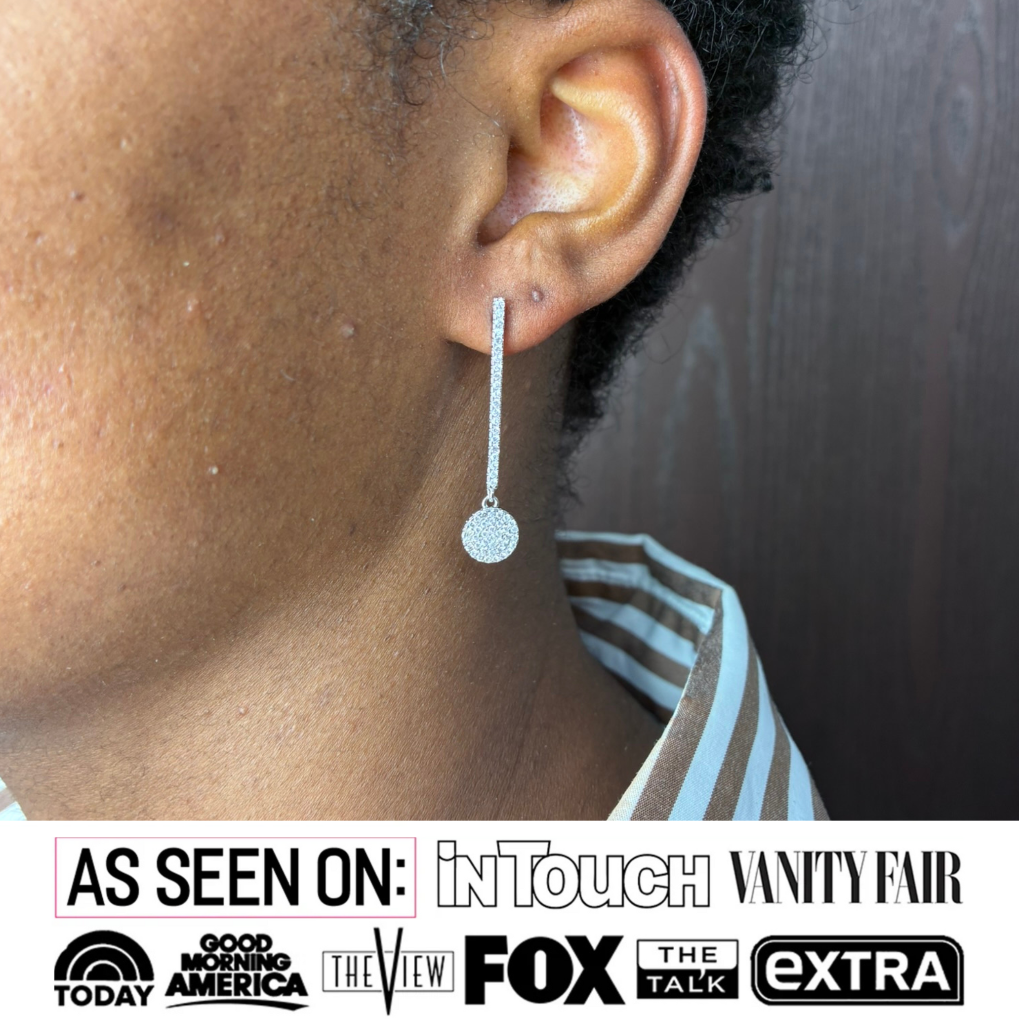 Hazel 18k White Gold Plated Silver Drop Dangle Earrings with Simulated Diamond Crystals