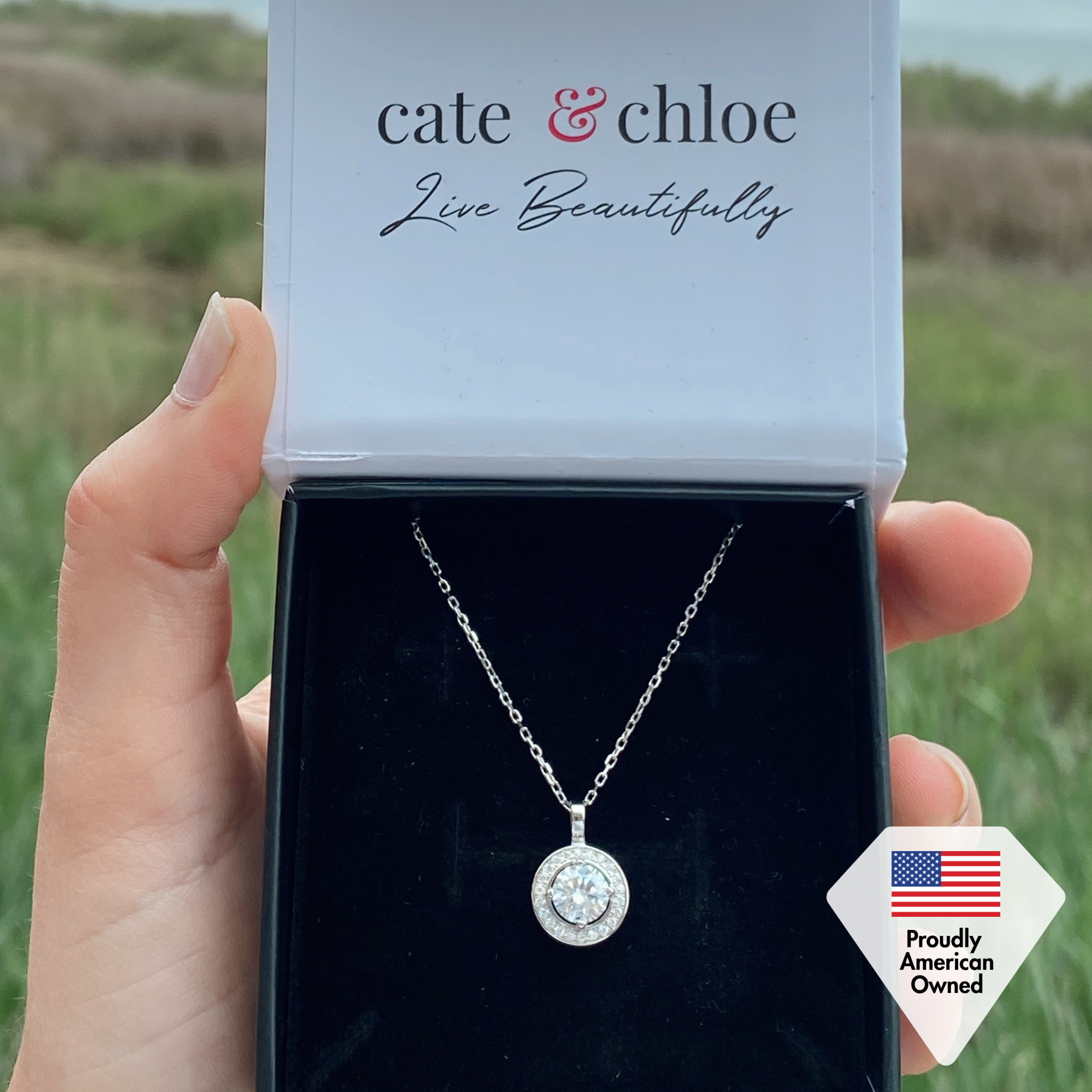 Moissanite by Cate & Chloe Jordan 18k Gold Plated 925 Sterling Silver Necklace 0.95tcw