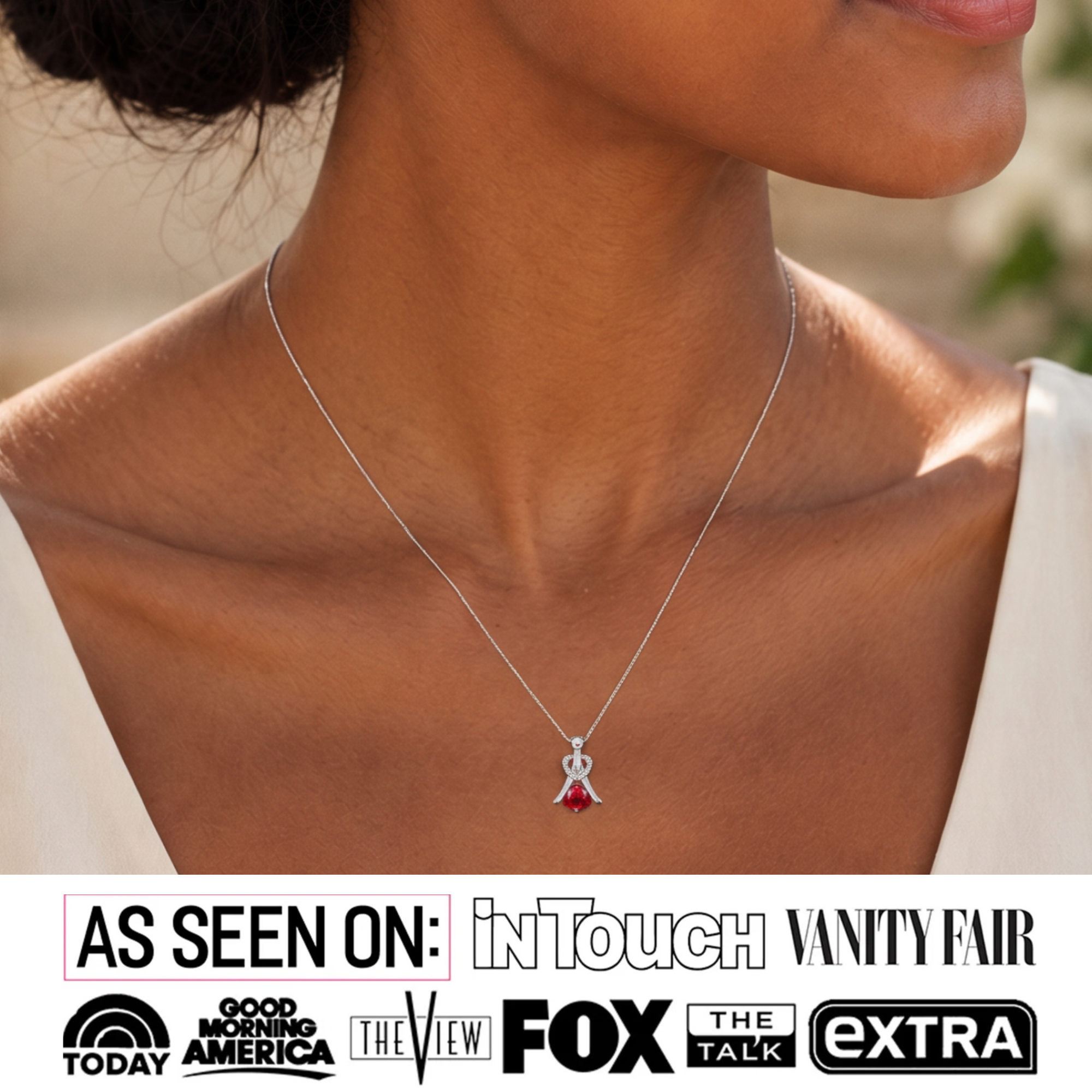 Serenity Birthstone 18k White Gold Plated Necklace with Round Cut Swarovski Crystals