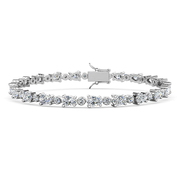 Katelynn 18k White Gold Plated Tennis Bracelet with Simulated Diamond Crystals