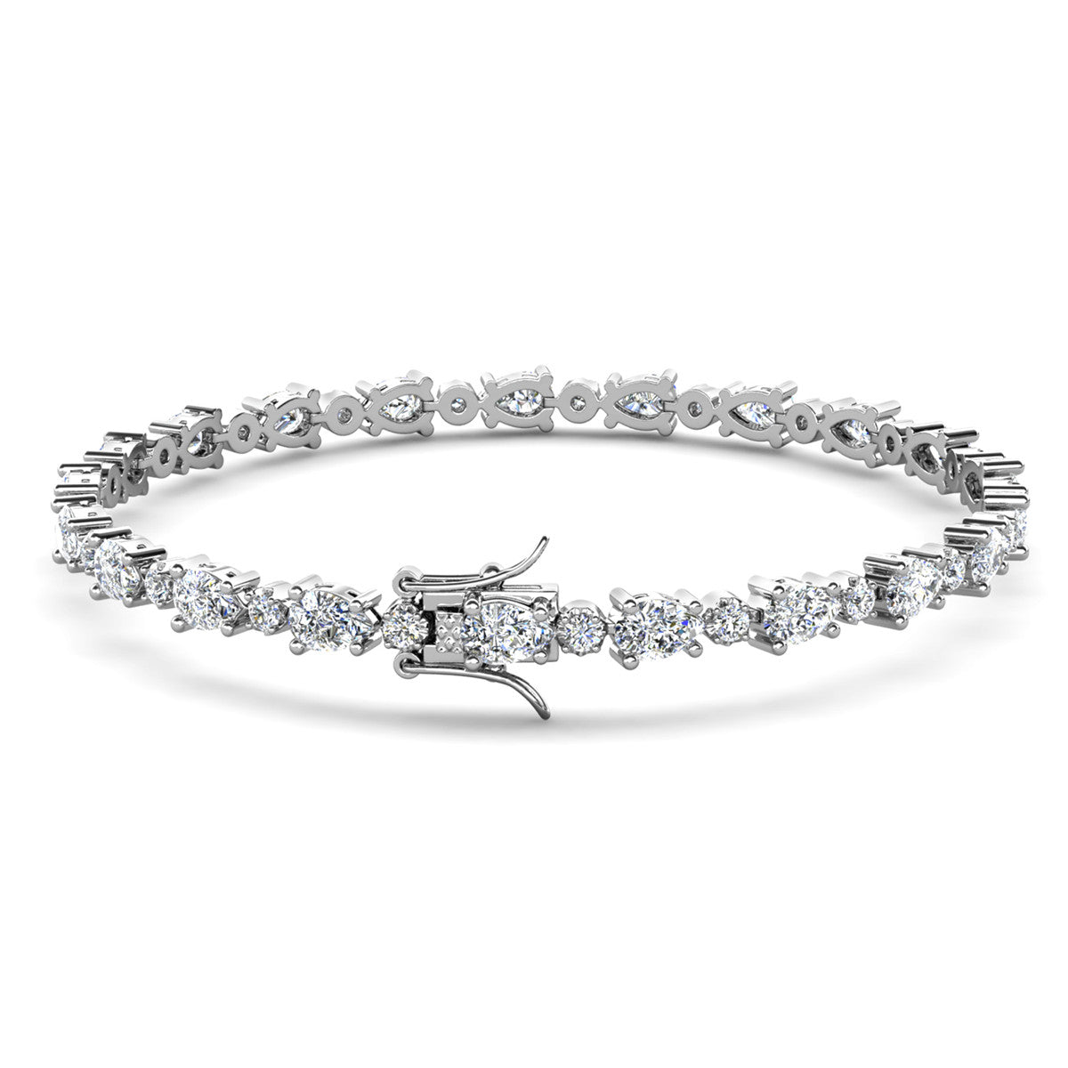 Katelynn 18k White Gold Plated Tennis Bracelet with Simulated Diamond Crystals