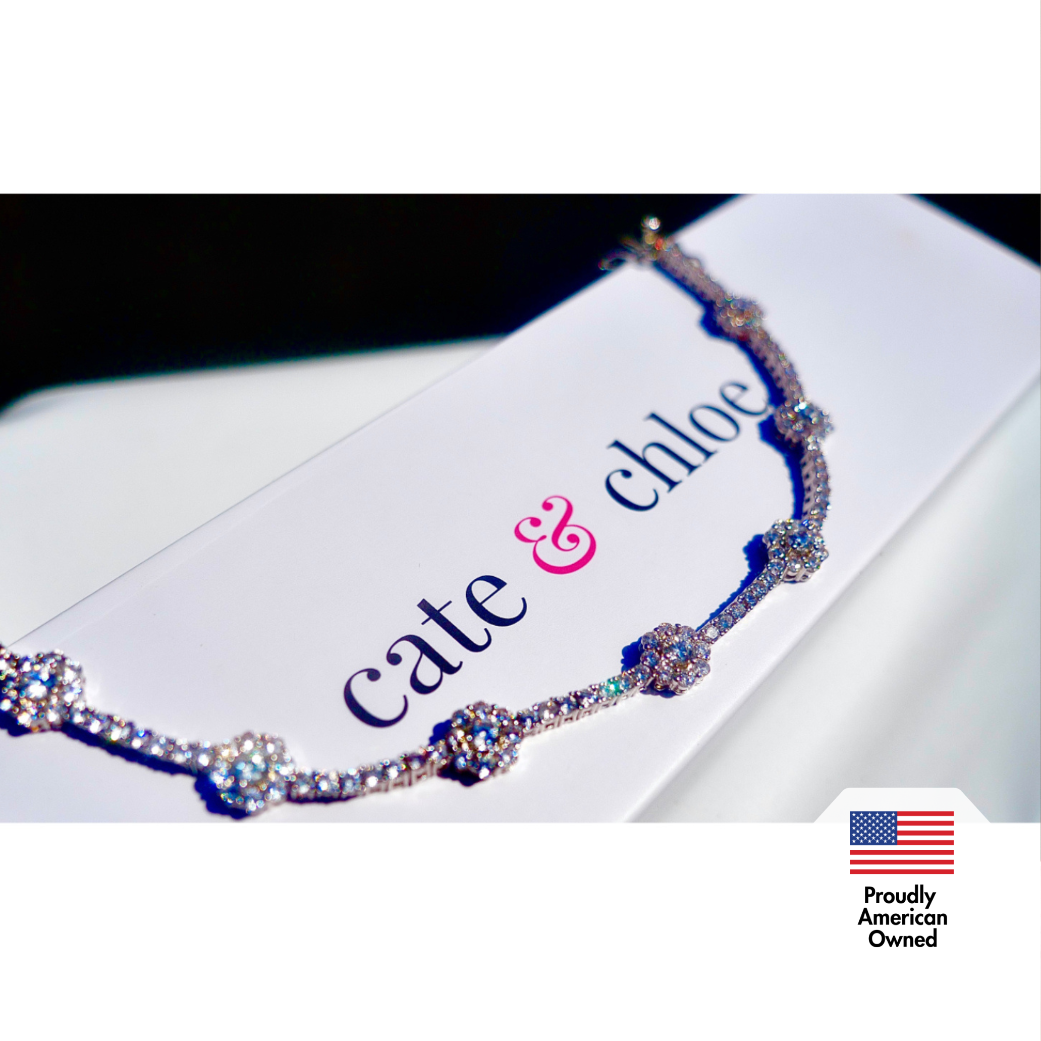 Leah 18k White Gold Plated Tennis Bracelet with Simulated Diamond Crystals