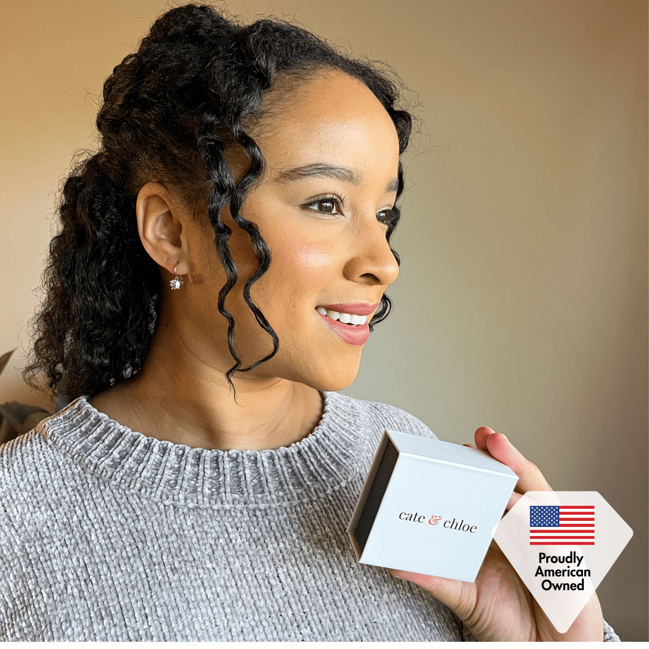 Lyric 18k White Gold Plated Drop Earrings with Swarovski Crystals