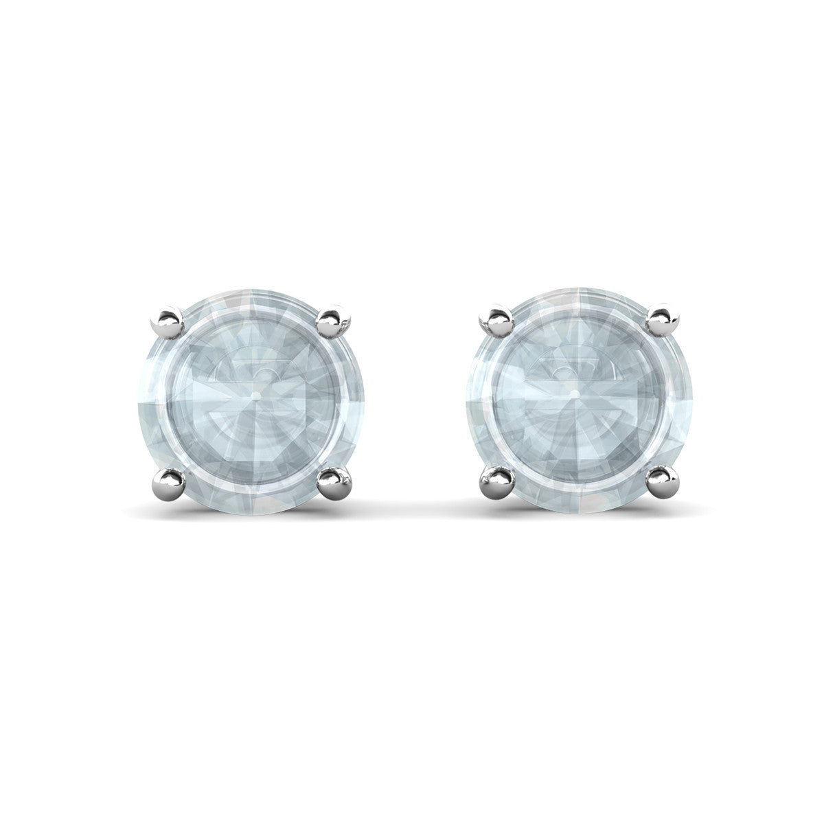 Magnolia 1ct Sterling Silver Stud Earrings with Simulated Diamond Crystals — Final Sale - FAB FAV
