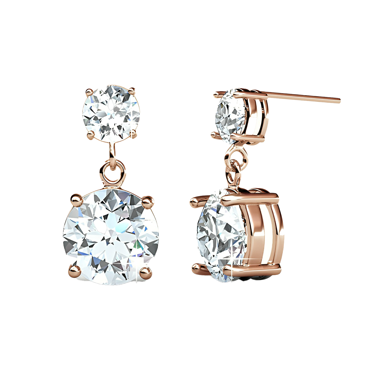 Jasmine 18k White Gold Plated Drop Earrings with Swarovski Crystals