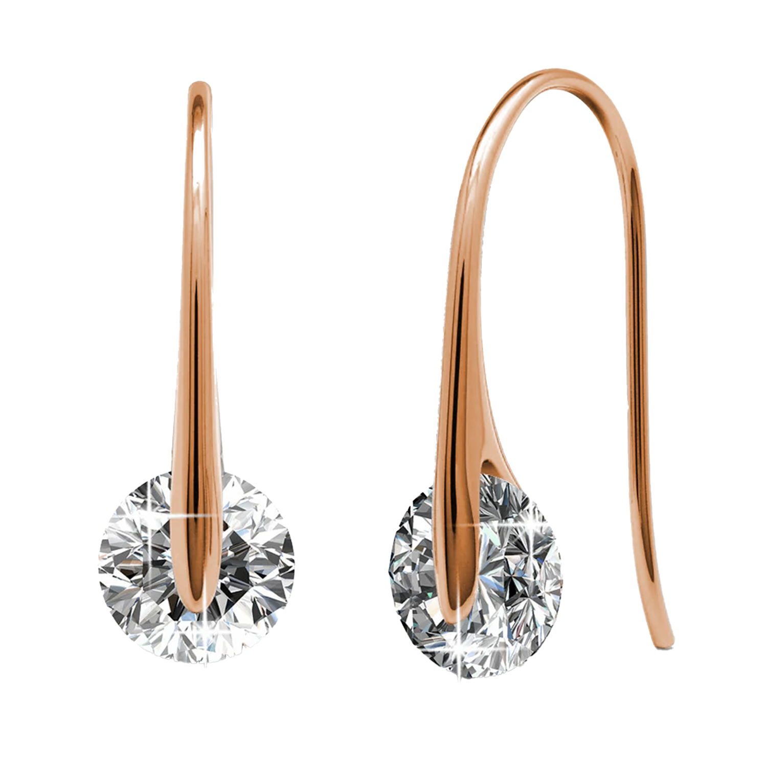 McKayla 18k White Gold Plated Drop Earrings with Swarovski Crystals