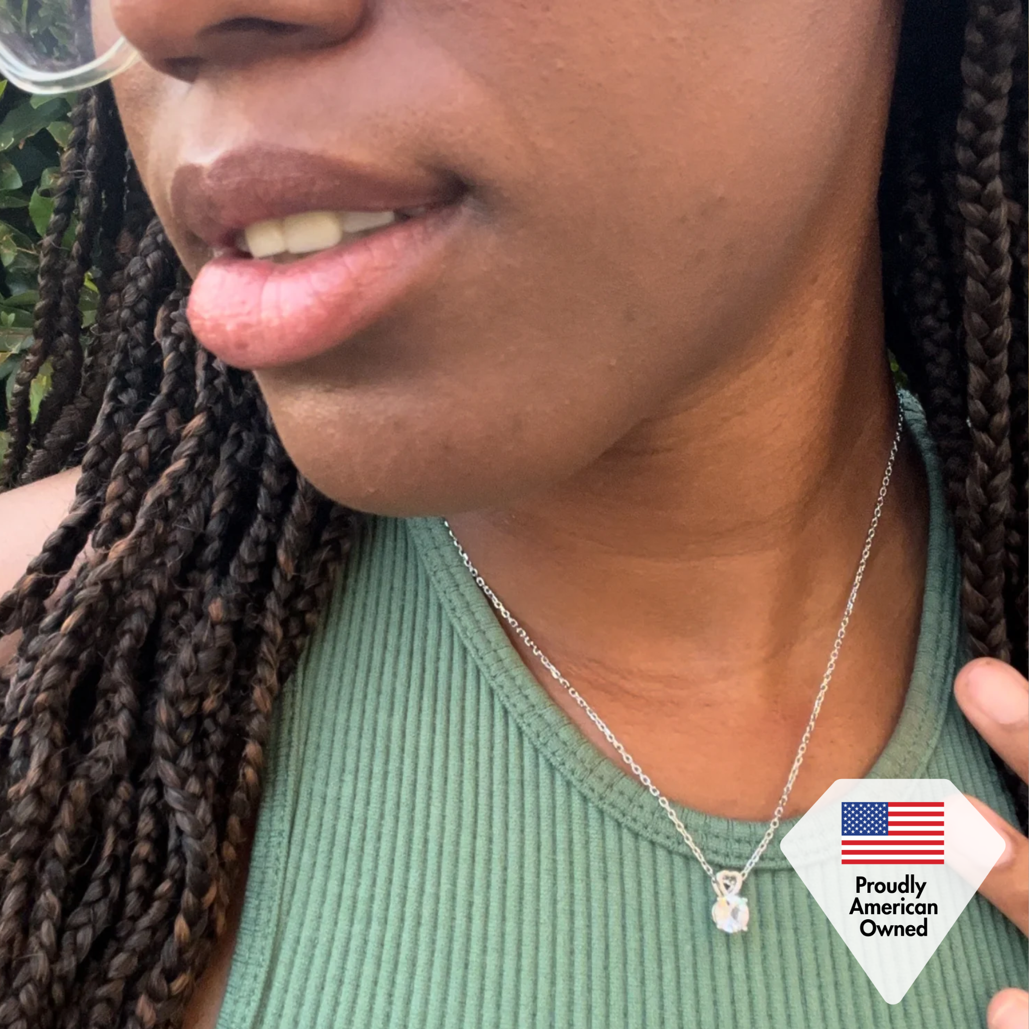 Marian 18k White Gold Plated Heart Pendant Necklace with Swarovski Crystal