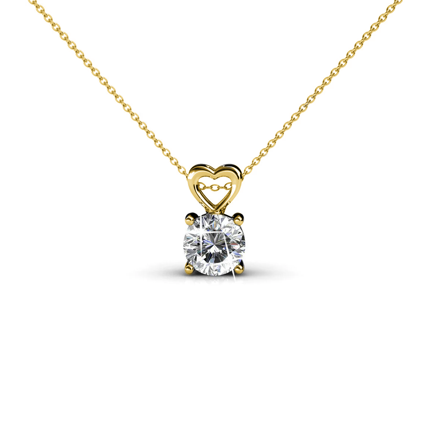 Marian  18k White Gold Plated Pendant Necklace with  Swarovski Crystal