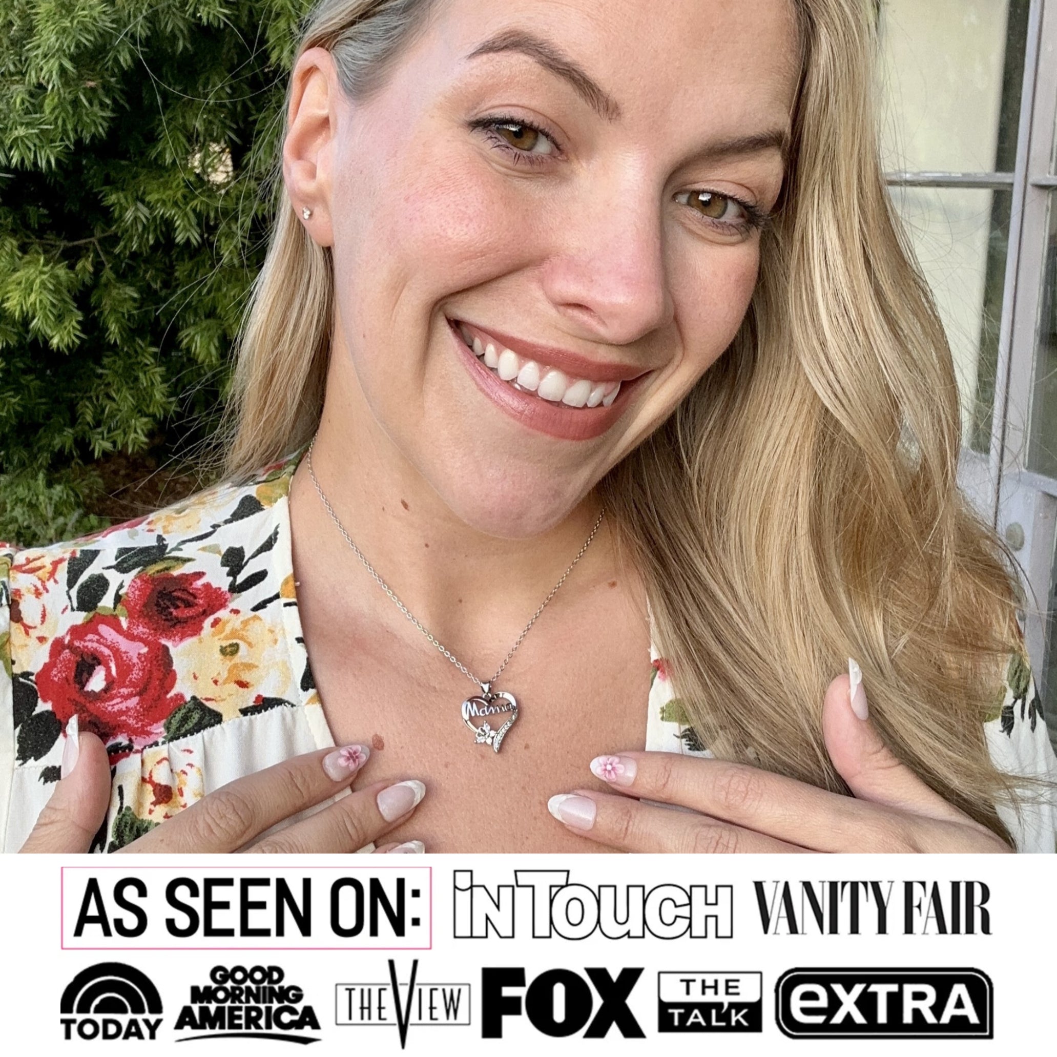 Mavis 18k White Gold Plated Mama Necklace with Swarovski Crystals & Heartfelt Message for Mom