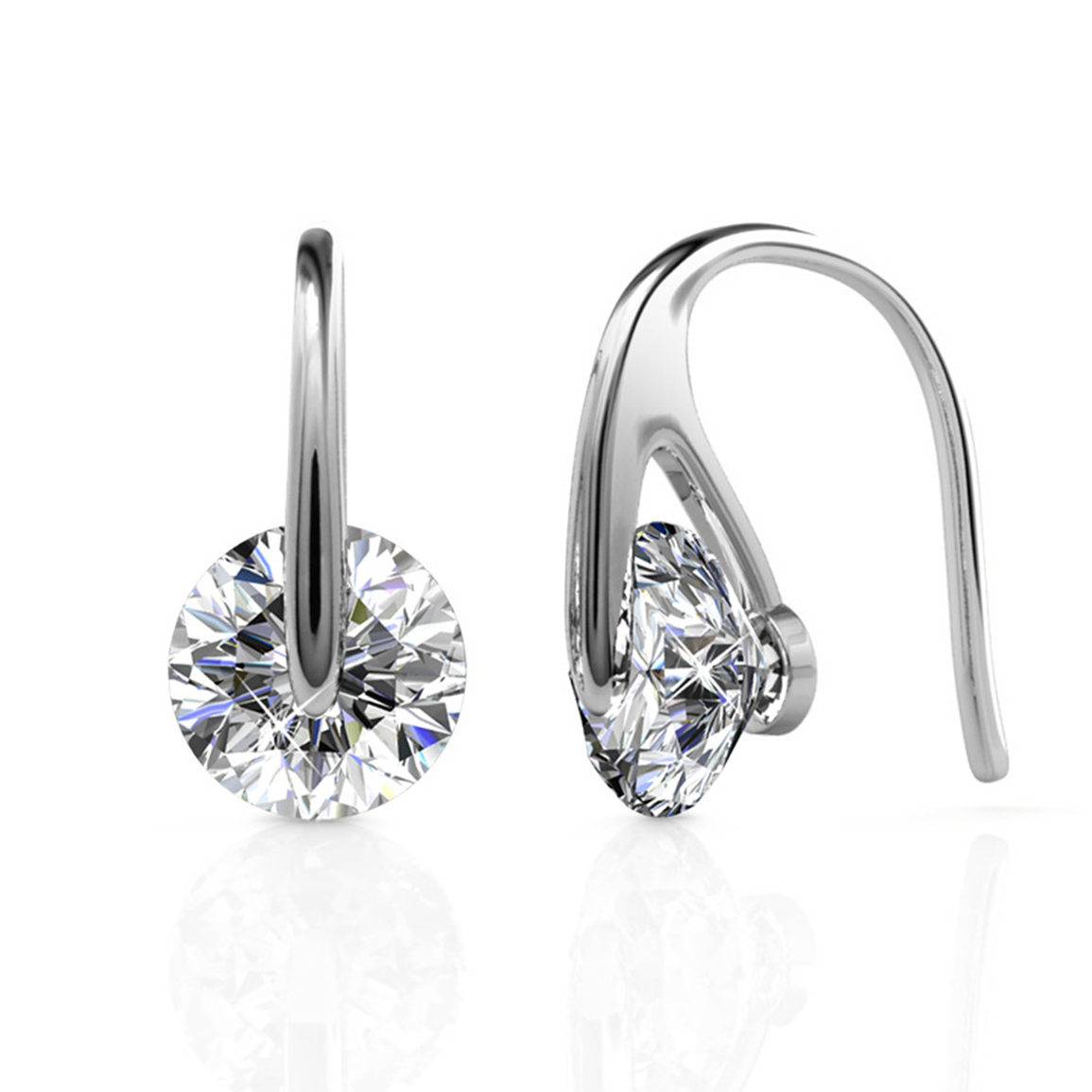 McKayla 18k White Gold Plated Necklace and Earrings Jewelry Set with Swarovski Crystals