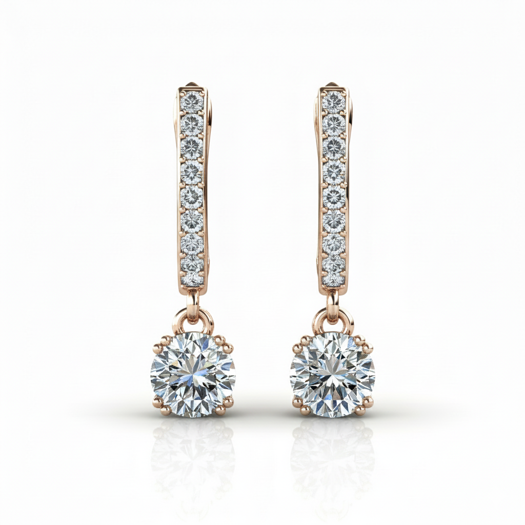 McKenzie 18k White Gold Plated Drop Dangle Earrings with Swarovski Crystals