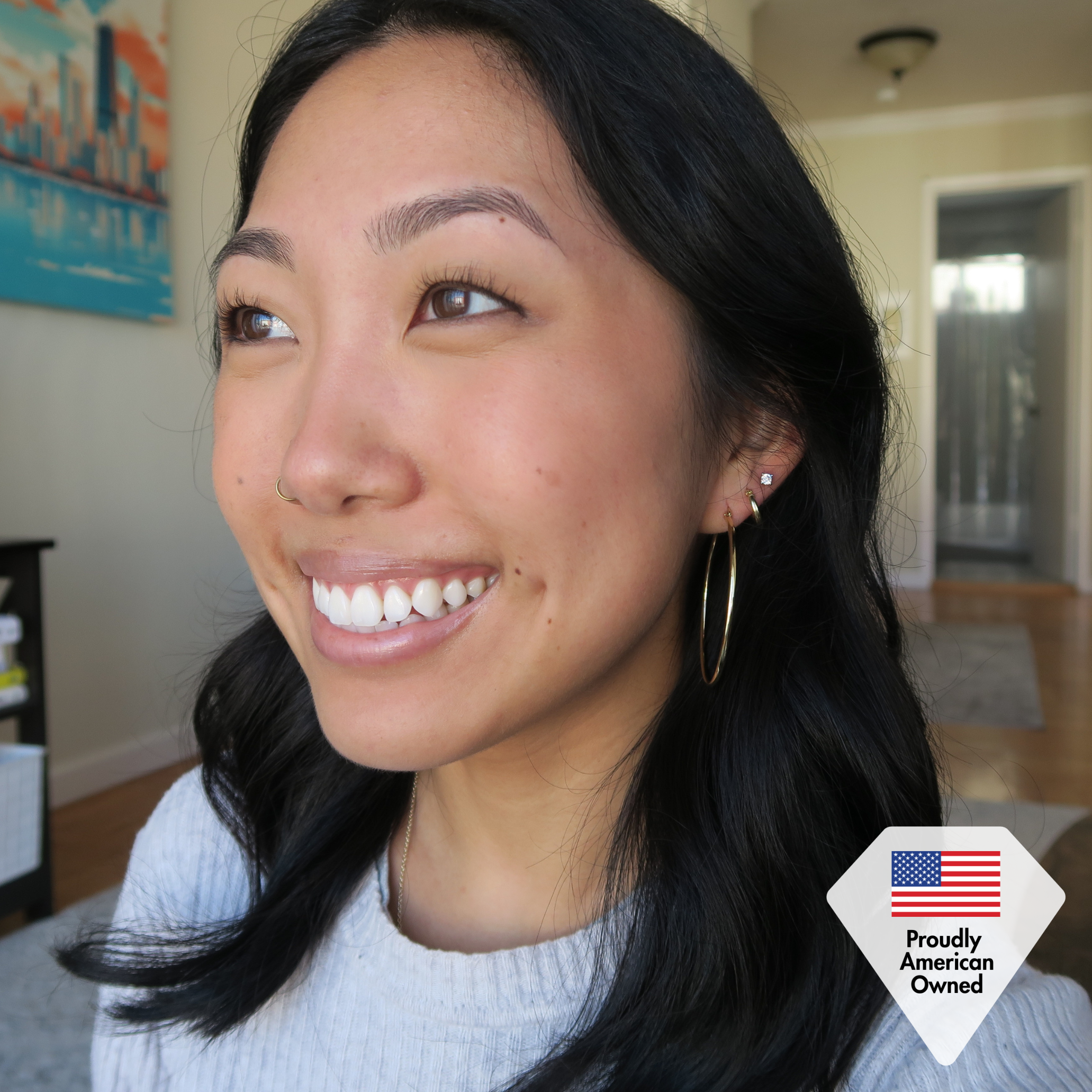 Monica 18k White Gold Plated 10mm/40mm/50mm Hoop Earrings