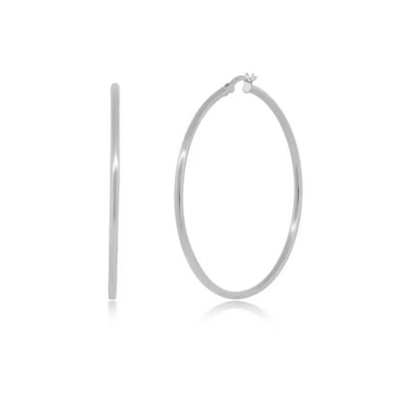 Monica 18k White Gold Plated Hoop Earrings