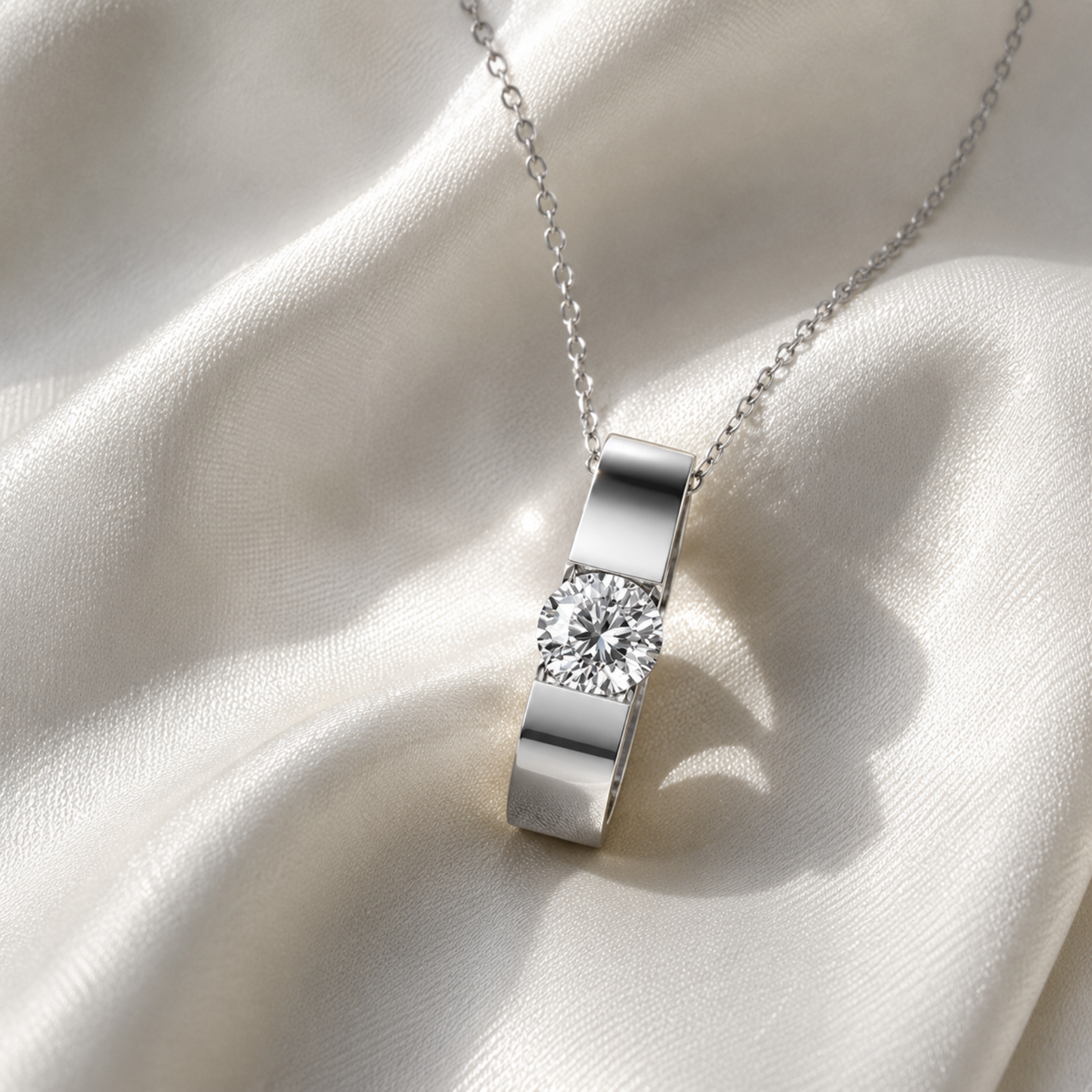 Nailea 18k White Gold Plated Pendant Necklace with Swarovski Crystals