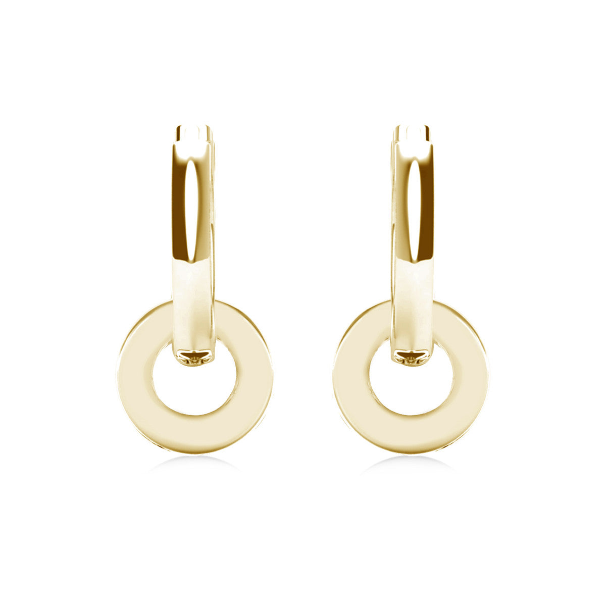 Nala 18k White Gold Plated 14mm Hoop Earrings with Swarovski Crystals
