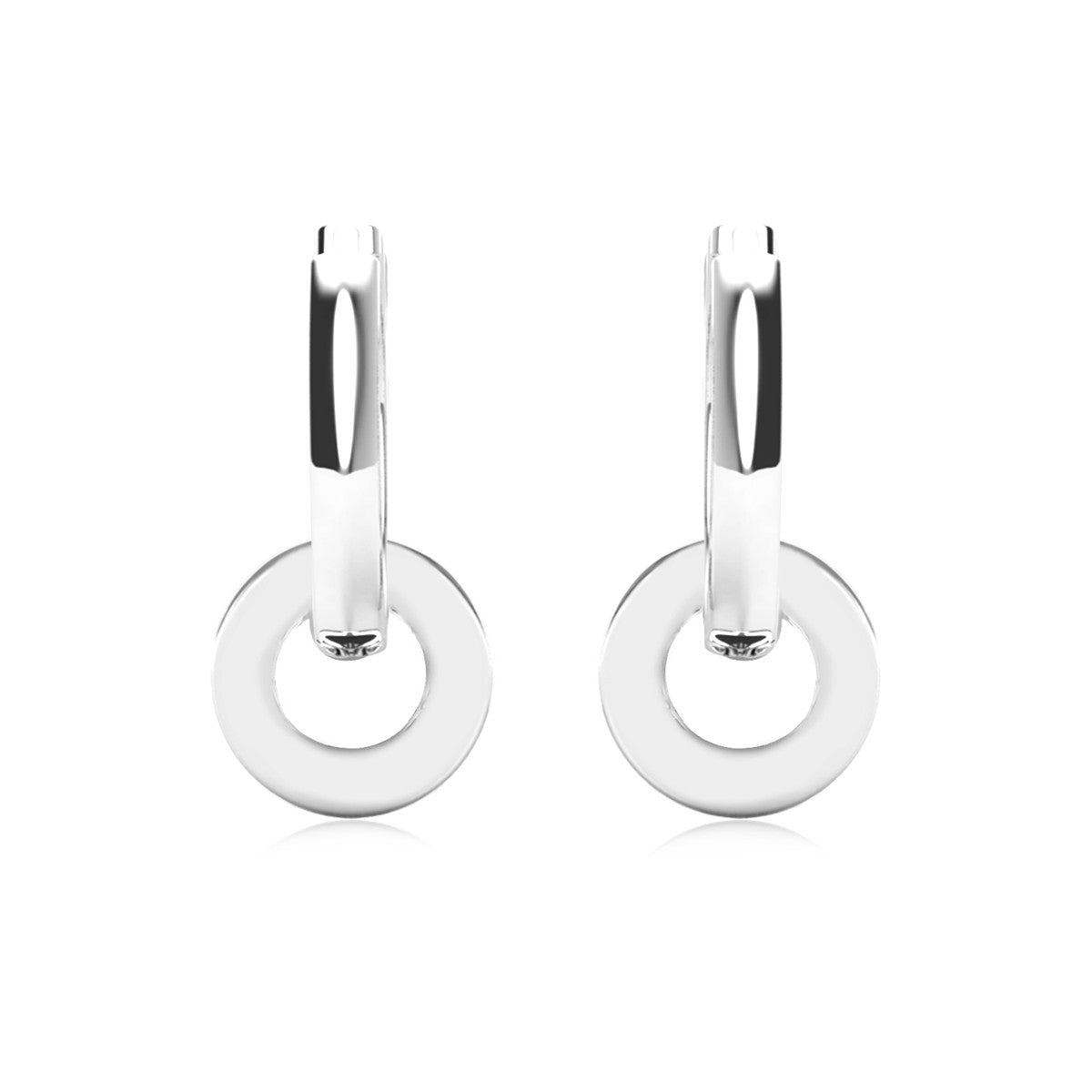 Nala 18k White Gold Plated 14mm Hoop Earrings with Swarovski Crystals