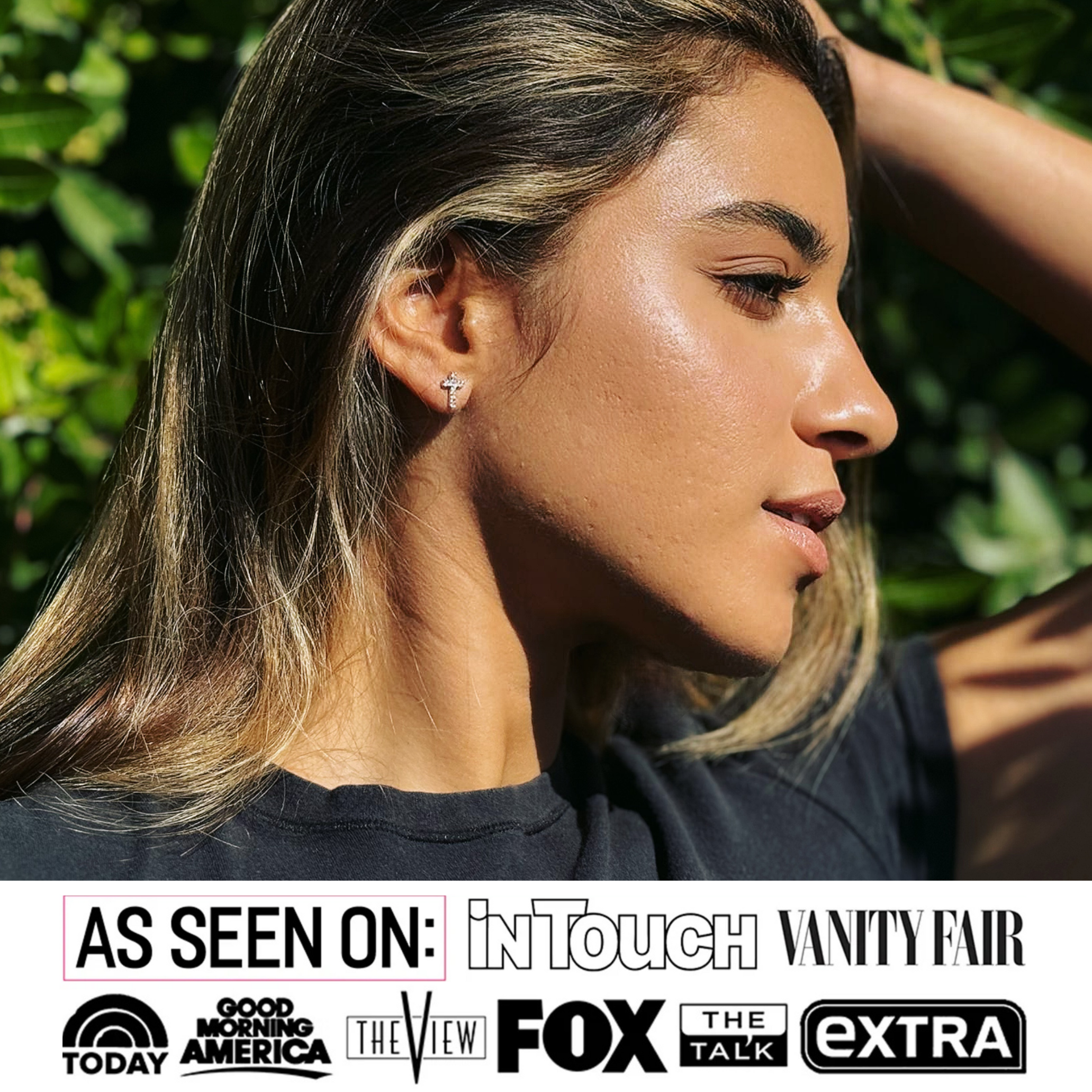 Nayeli 18k White Gold Plated Silver Cross Stud Earrings with Swarovski Crystals – Fab Fav Sale