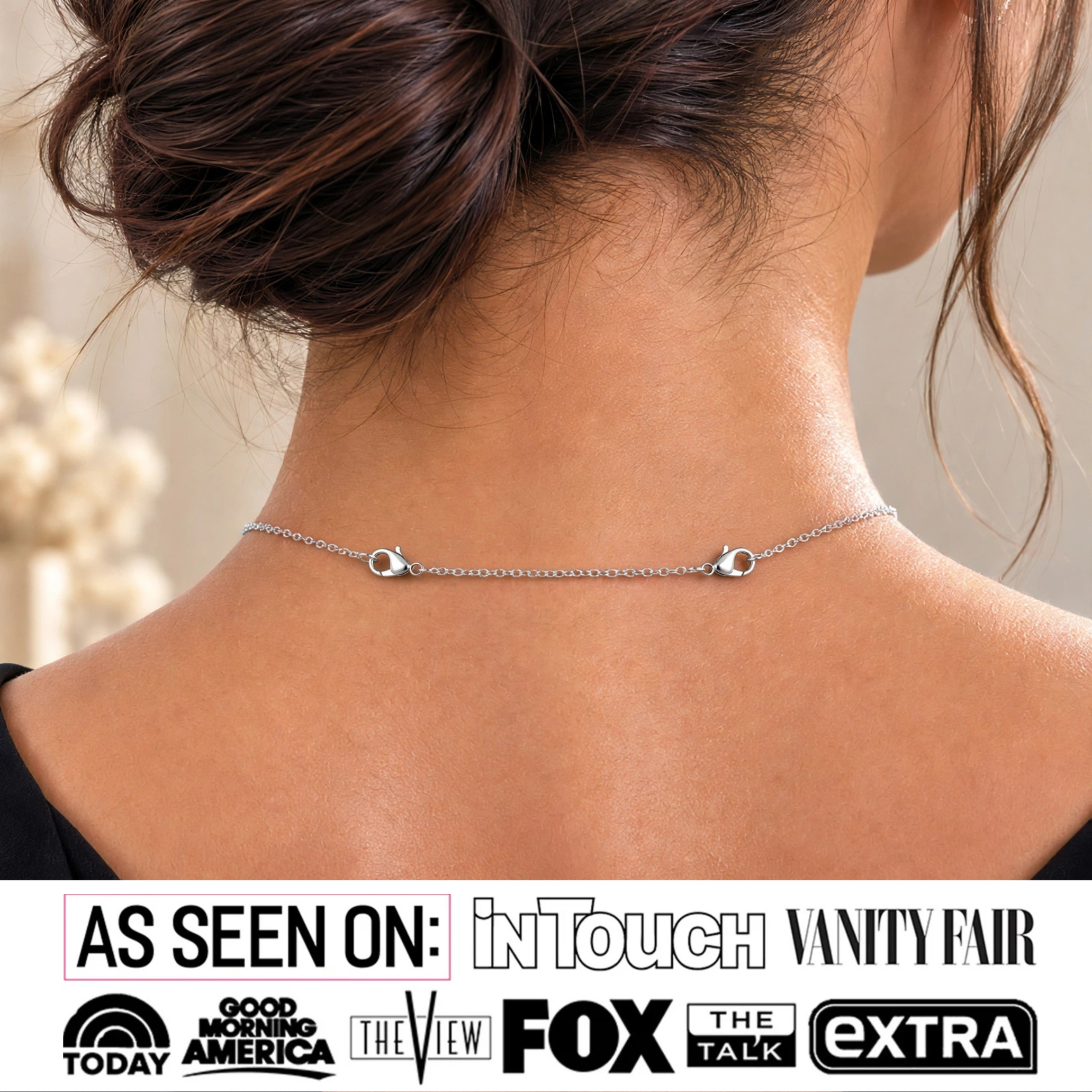 18k White Gold Plated Necklace Extenders for Necklace Bundle