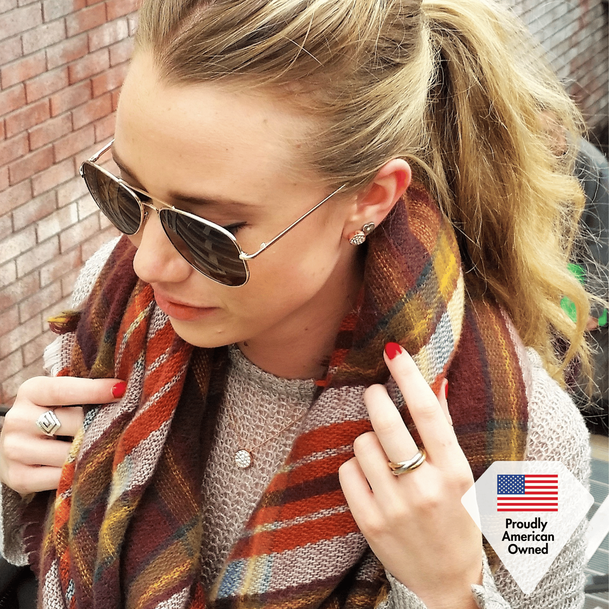 Bianca, Ruth, Nelly 18k White Gold Plated Earrings with Swarovski Crystals (3 Pair Set)