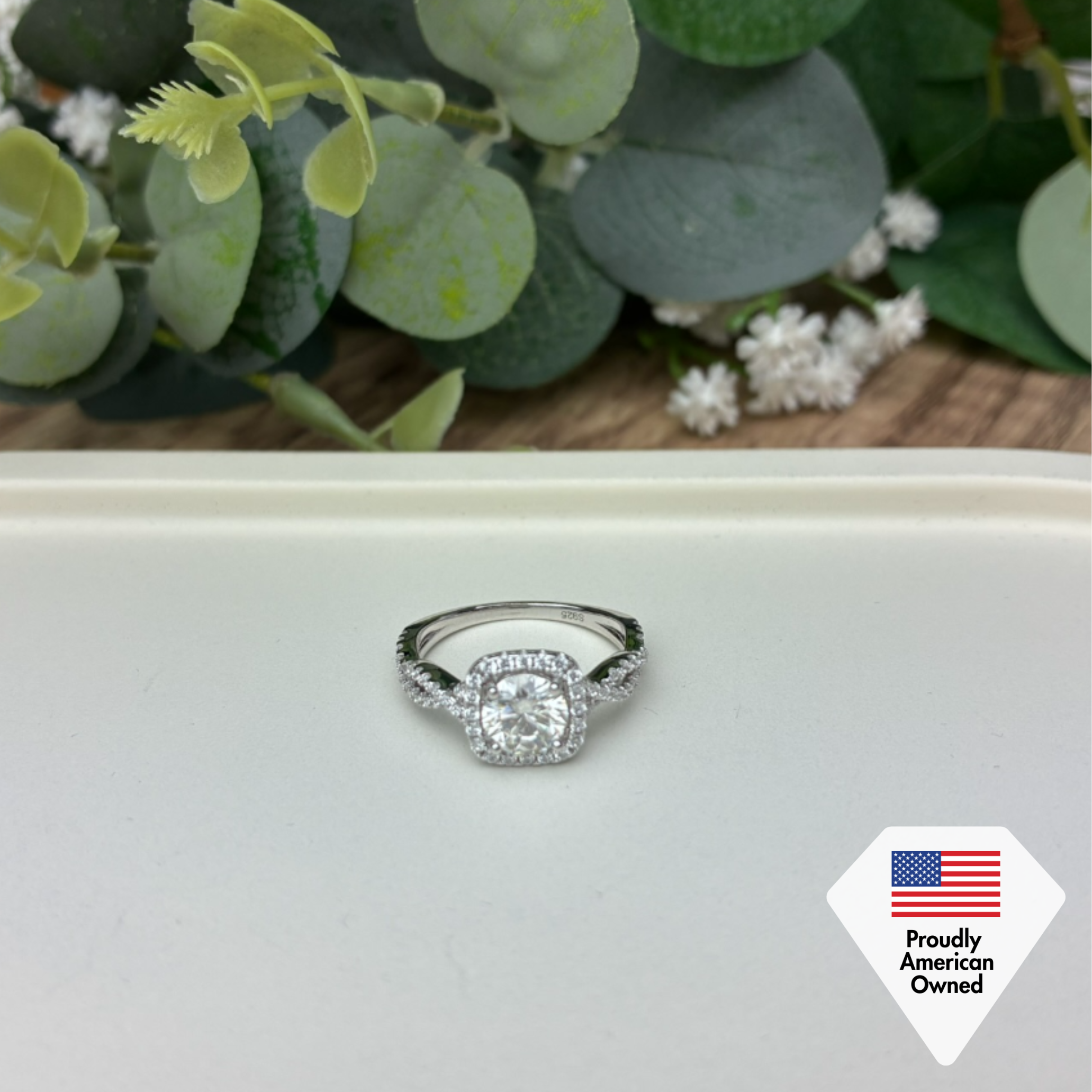 Moissanite by Cate & Chloe Octavia 1.15ctw Round Cut 925 Sterling Silver 18k White Gold Plated Forever Engagement Ring