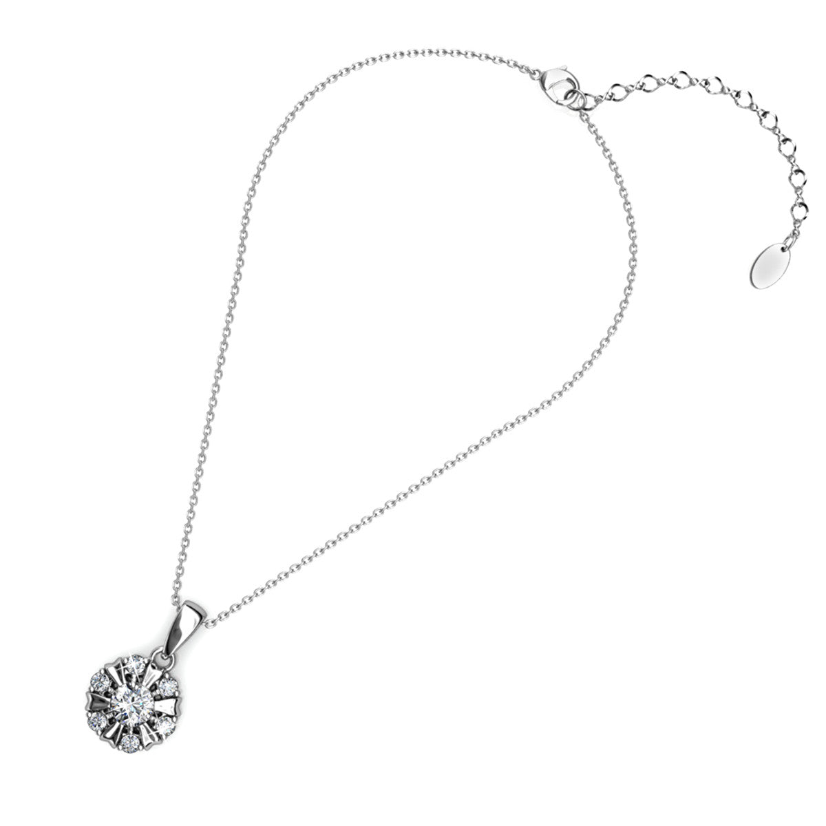 Millie 18k White Gold Plated Crystal Necklace