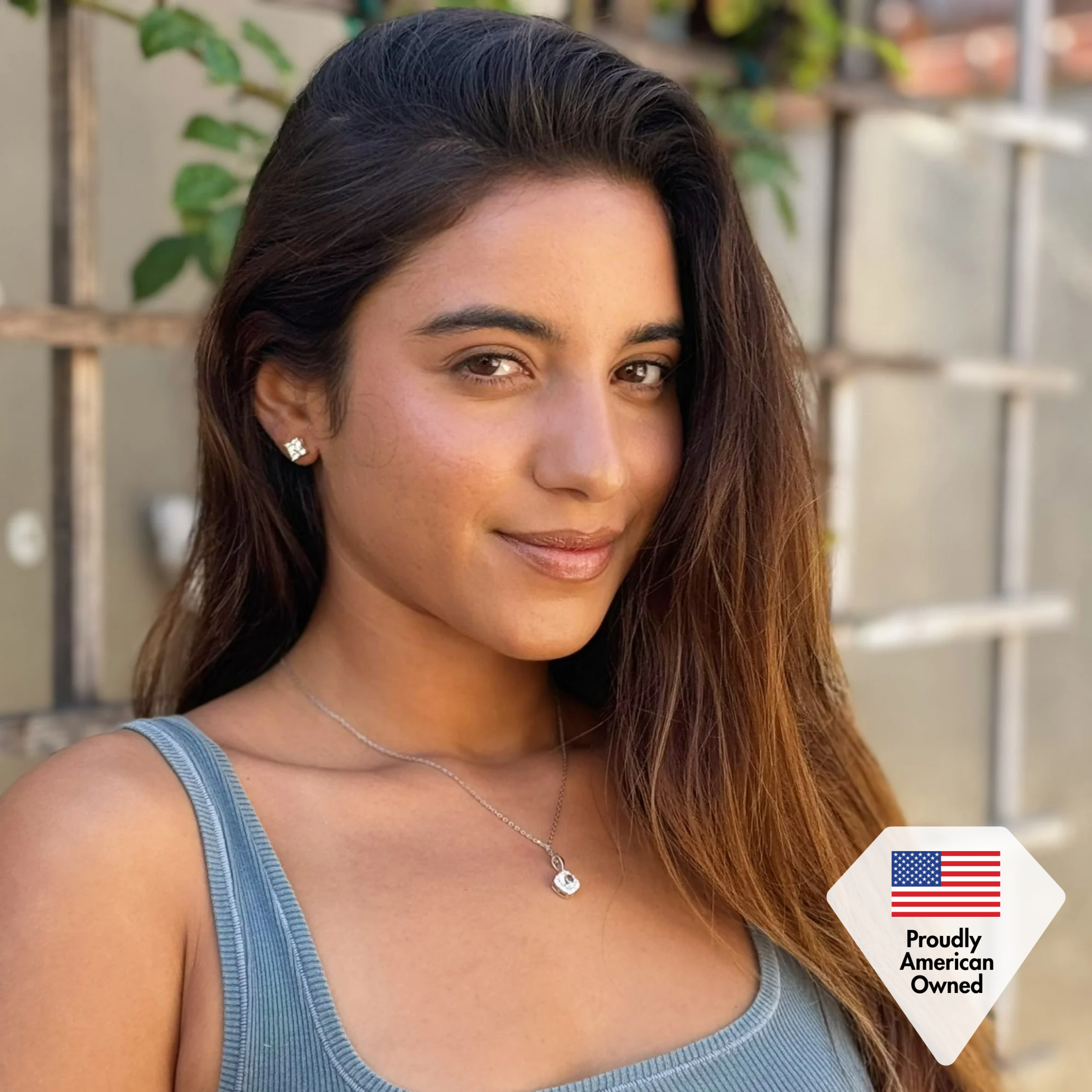 Rae 18k White Gold Stud Earrings with Swarovski Crystals