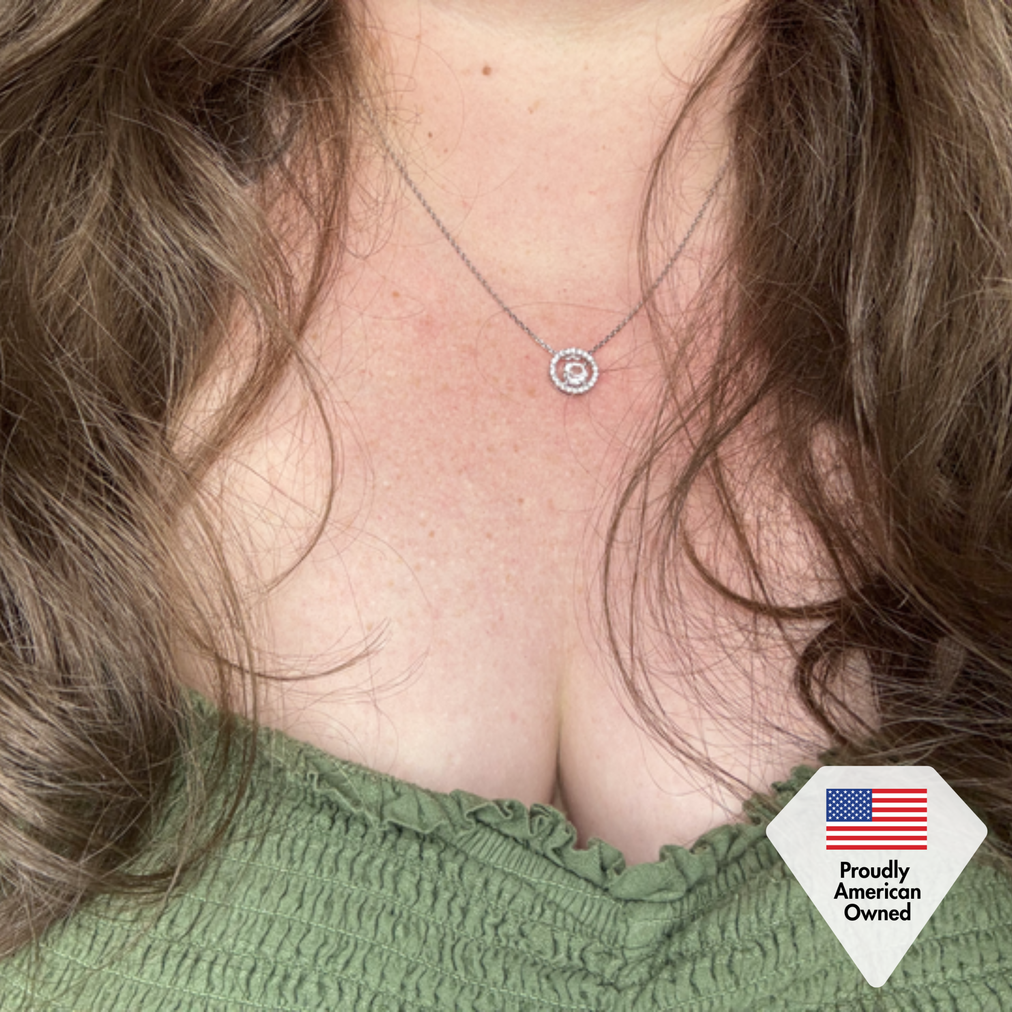 Reign 18k White Gold Plated Halo Necklace with Swarovski Crystals - Holiday Deal