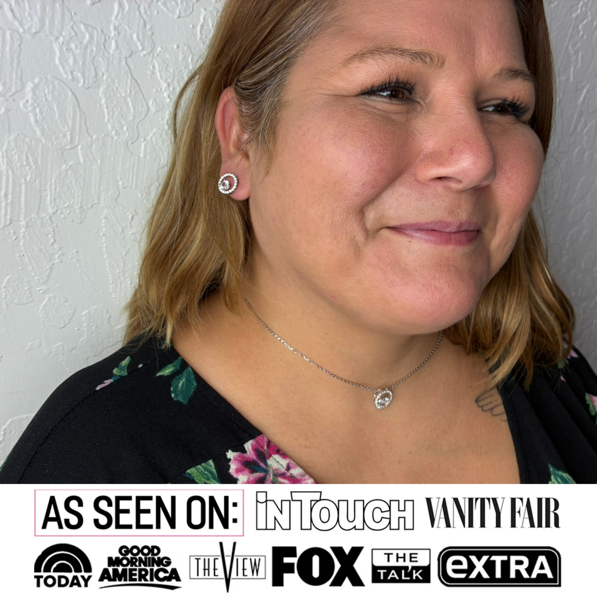 Reign 18k White Gold Plated Halo Necklace and Earrings Jewelry Set with Swarovski Crystals