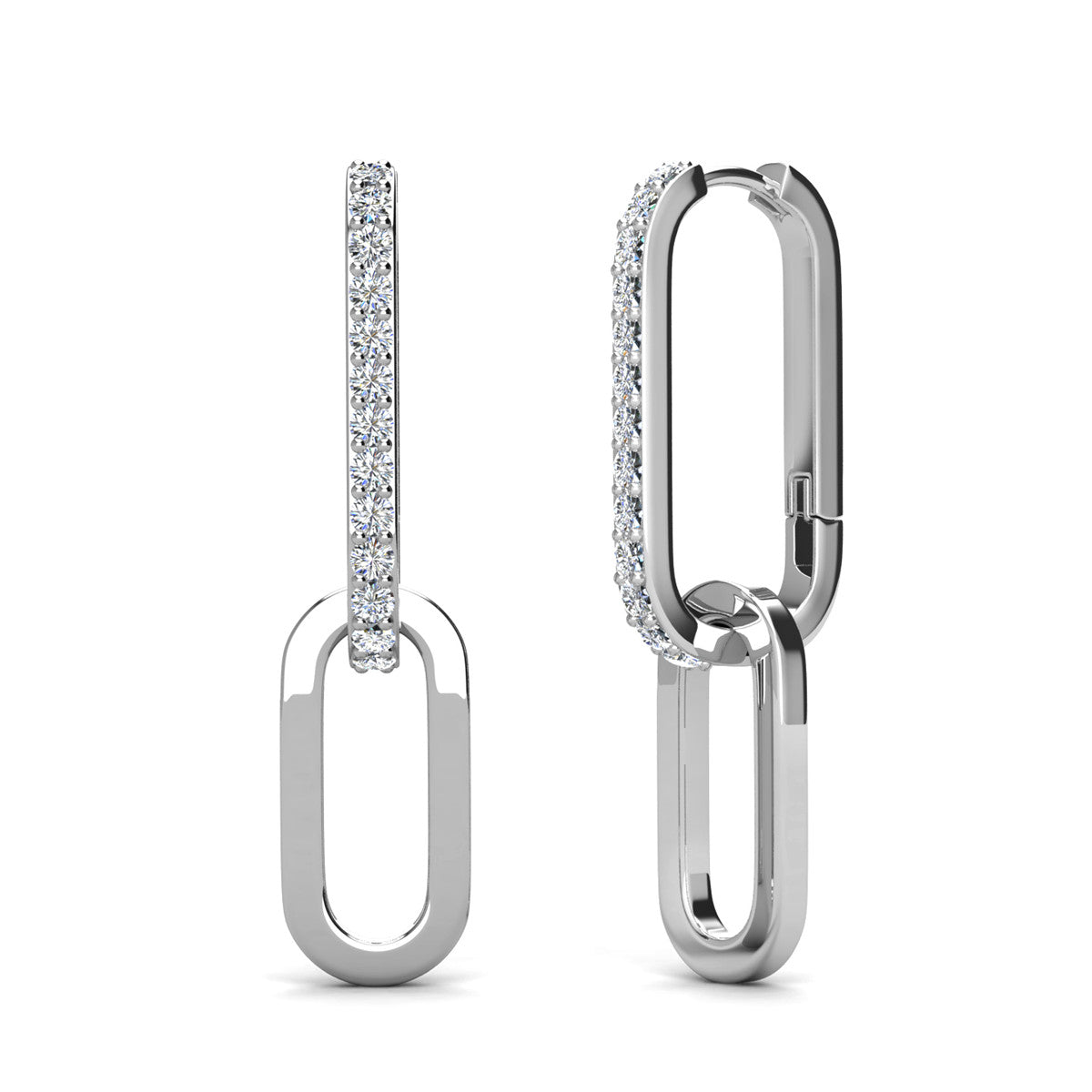 Remington 18k White Gold Plated Dangle Earrings & Limited Edition Ribbon Card