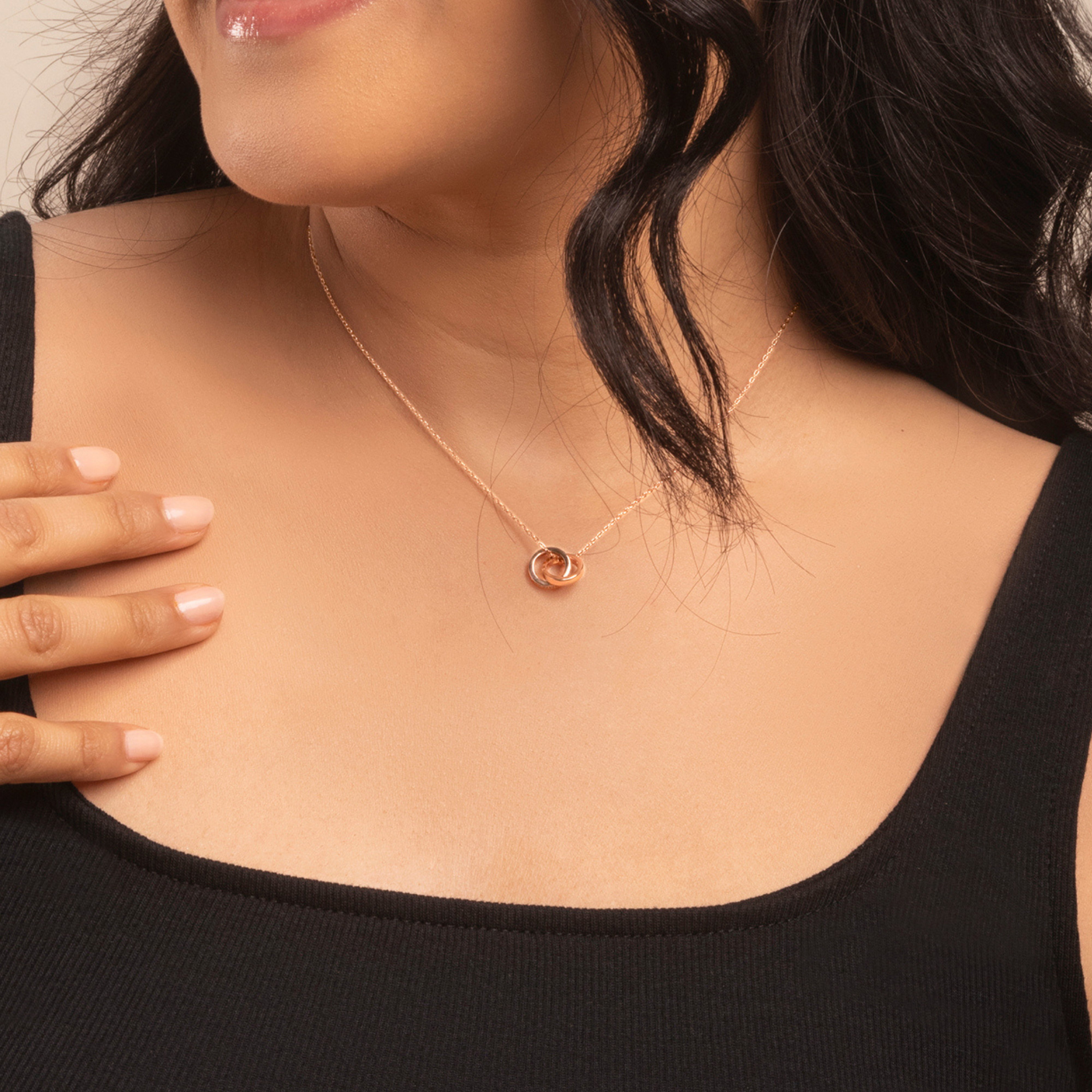 Rosie 18k Rose Gold Plated Pendant Necklace with Pink Swarovski Crystals - FAB FAV