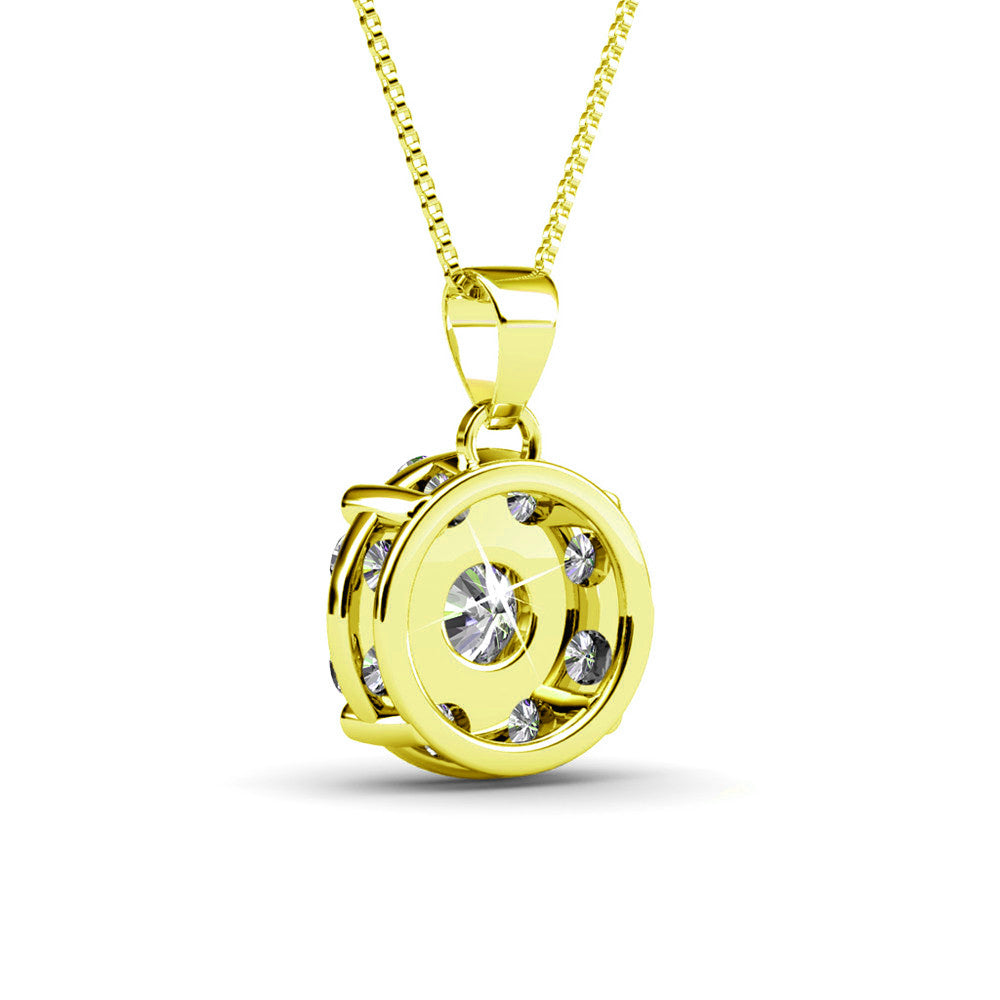 Ruth 18k White Gold Plated Silver Pendant Necklace with Swarovski Crystals