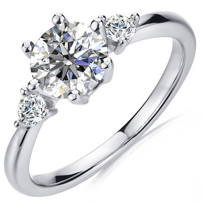 Moissanite by Cate & Chloe Sarah 1.22tcw Round Cut 925 Sterling Silver 18k White Gold Plated Engagement Ring