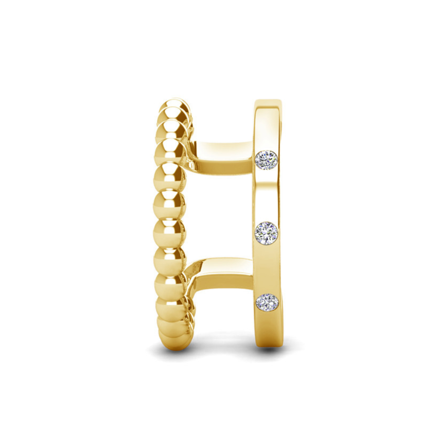 Pack of 2 - Sasha and Gloria 18k White Gold Plated 10mm Hoop Ear Cuffs with Swarovski Crystals