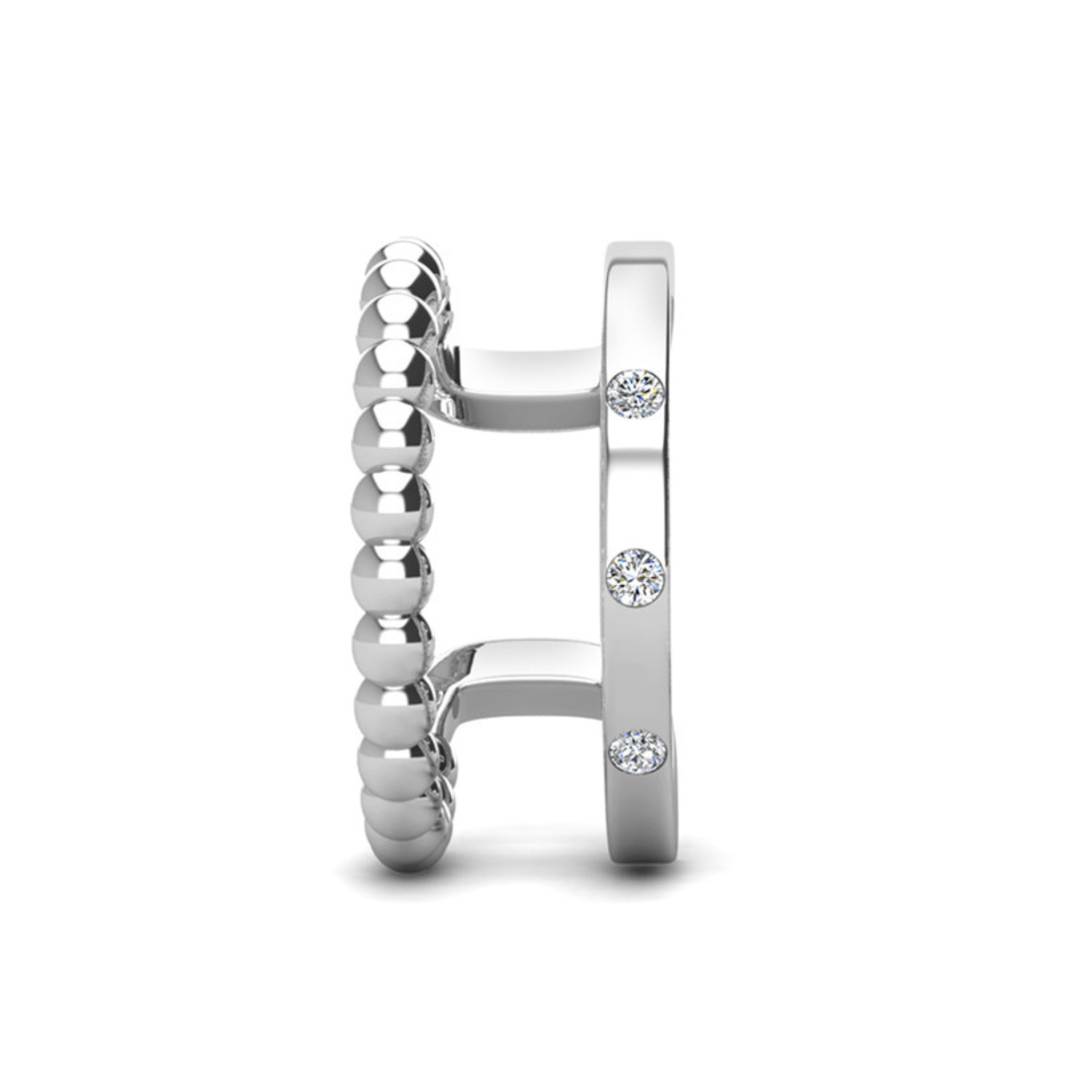 Sasha 18k White Gold Plated 10mm Hoop Ear Cuff with Swarovski Crystals