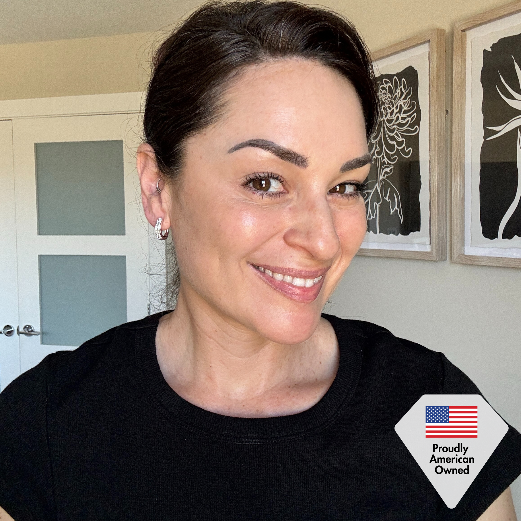 Sawyer 18k White Gold Plated 16mm Crystal Hoop Earrings with Swarovski Crystals