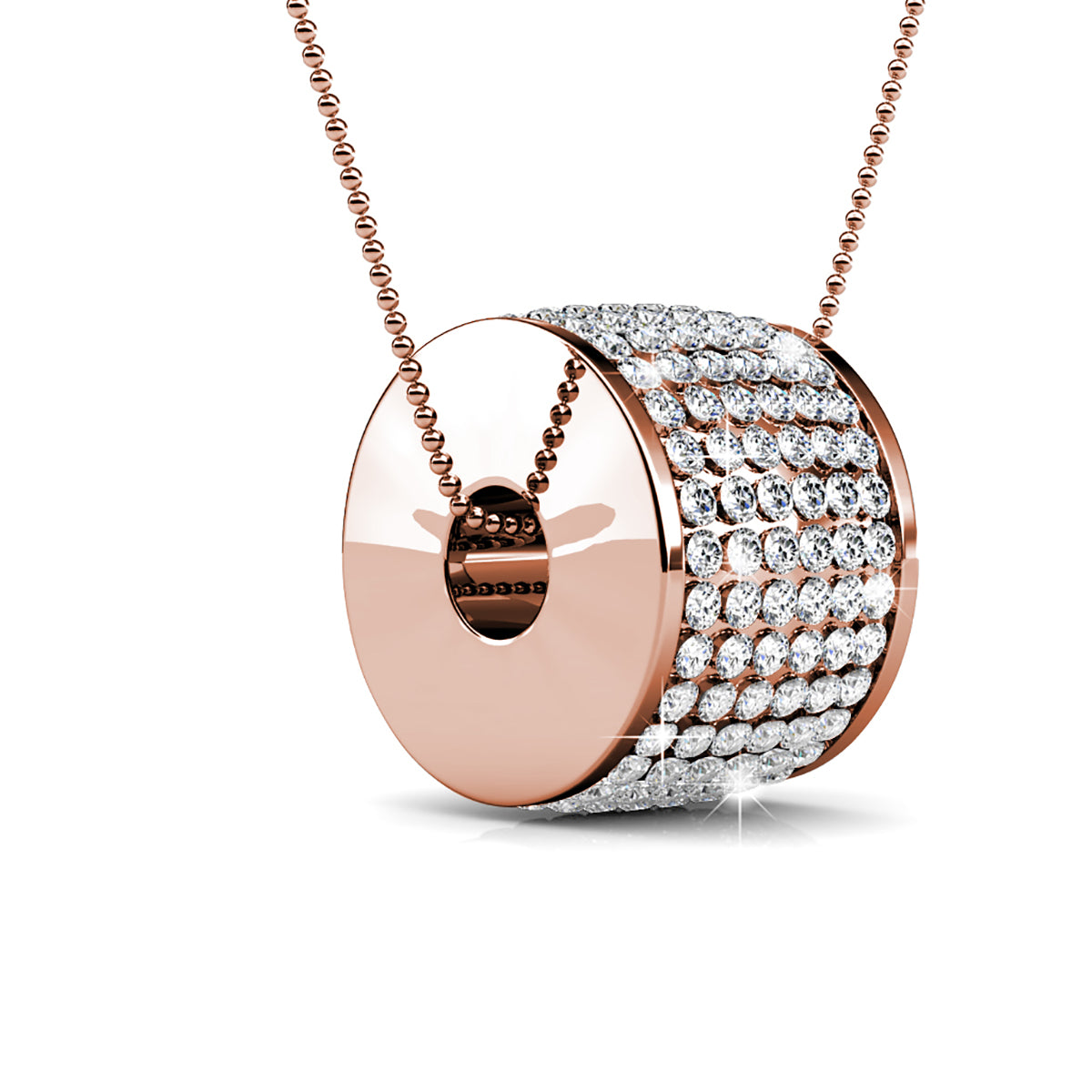 Anabelle 18k White Gold Plated Pendant Necklace with Swarovski Crystals