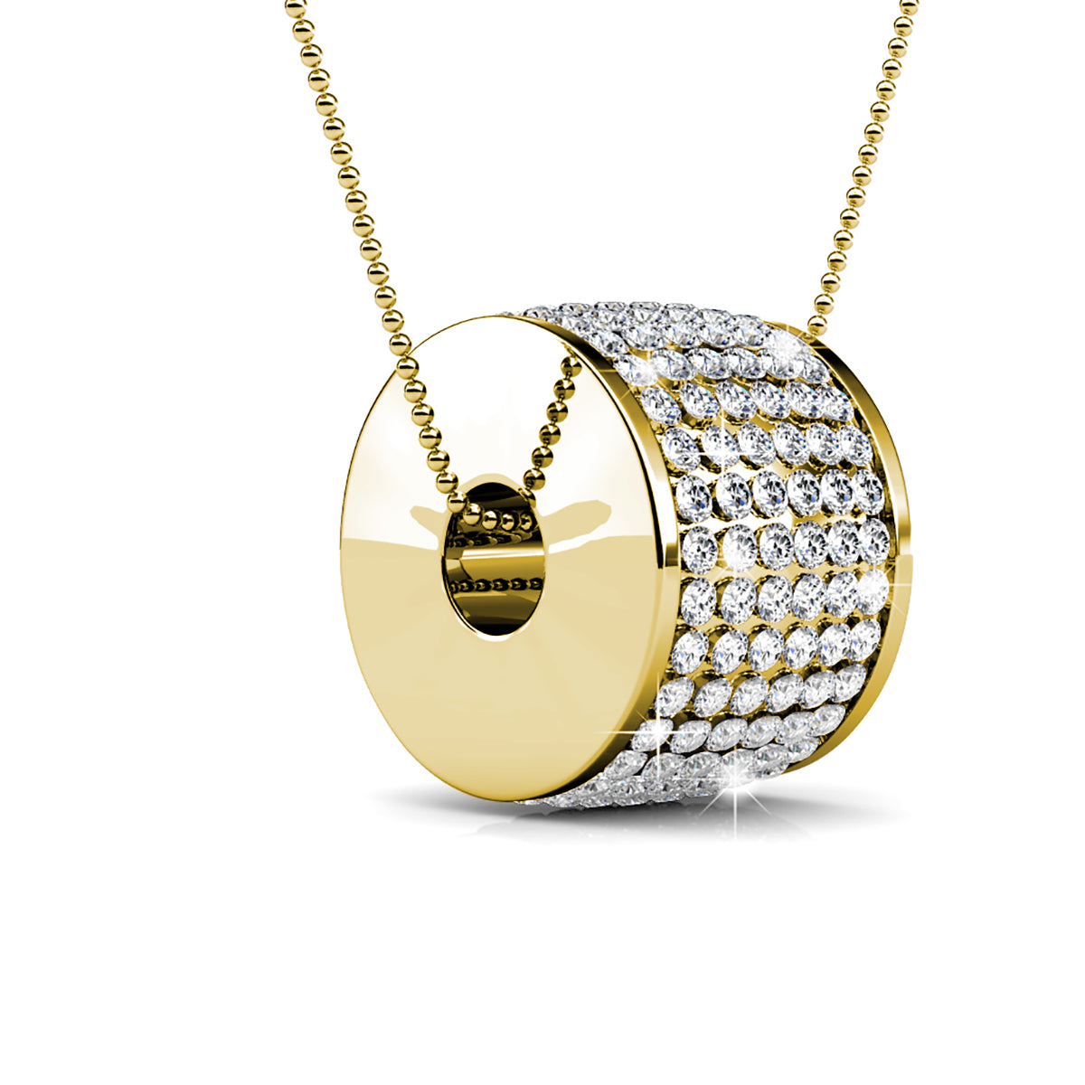 Anabelle 18k White Gold Plated Pendant Necklace with Swarovski Crystals