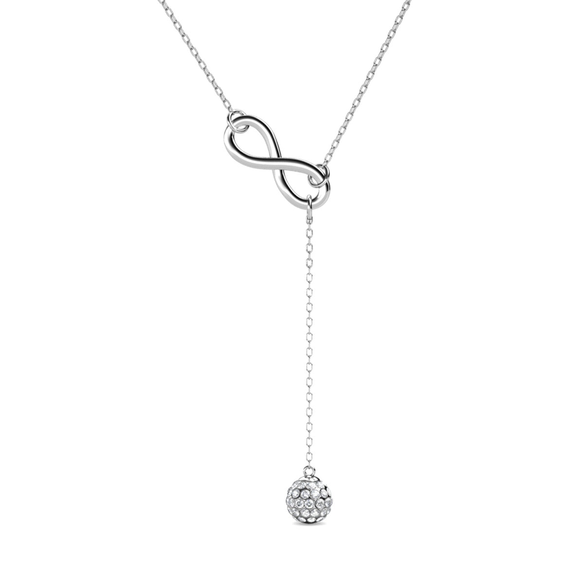 Sonya 18k White Gold Plated Silver Y-Necklace with Swarovski Crystals