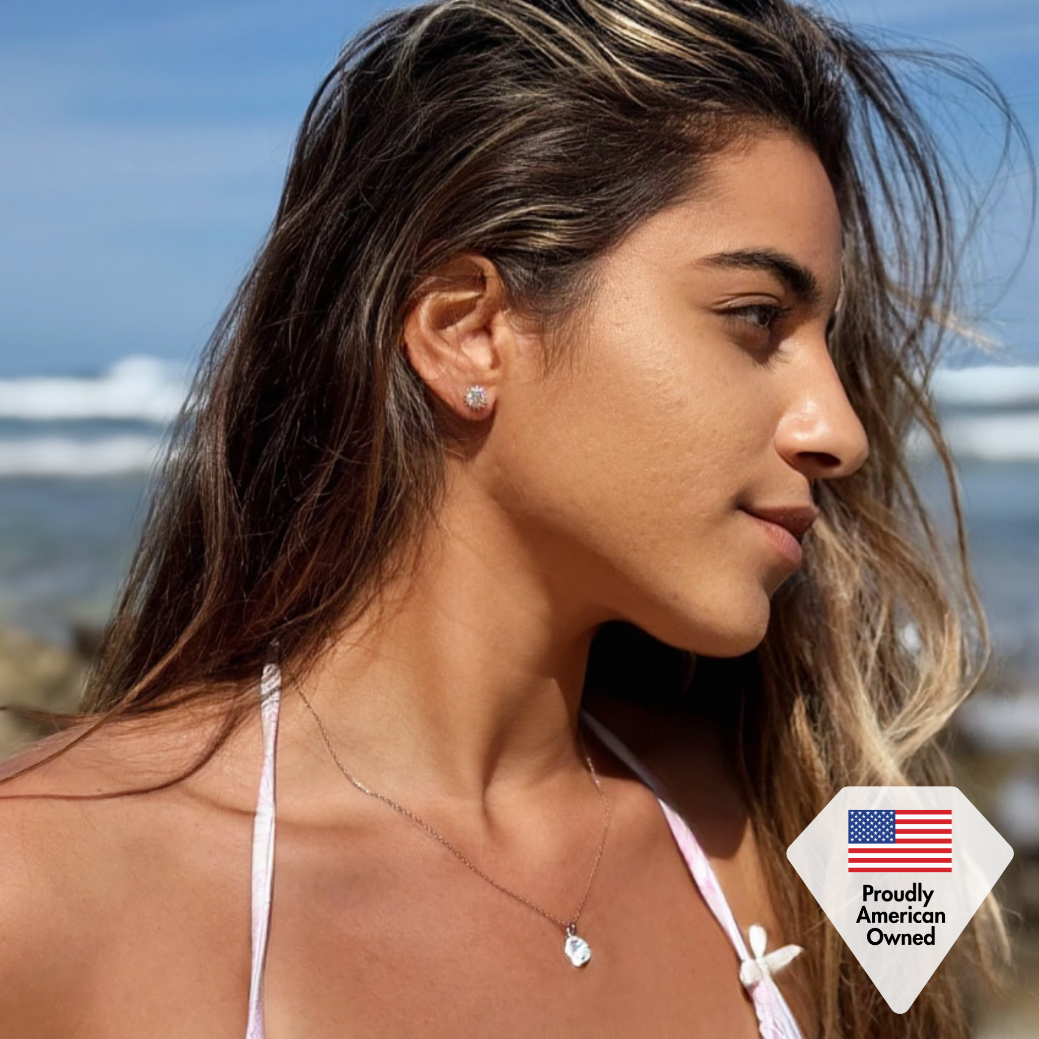 Moissanite by Cate & Chloe Starla 18k Gold Plated 925 Sterling Silver Stud Earrings 1.14tcw