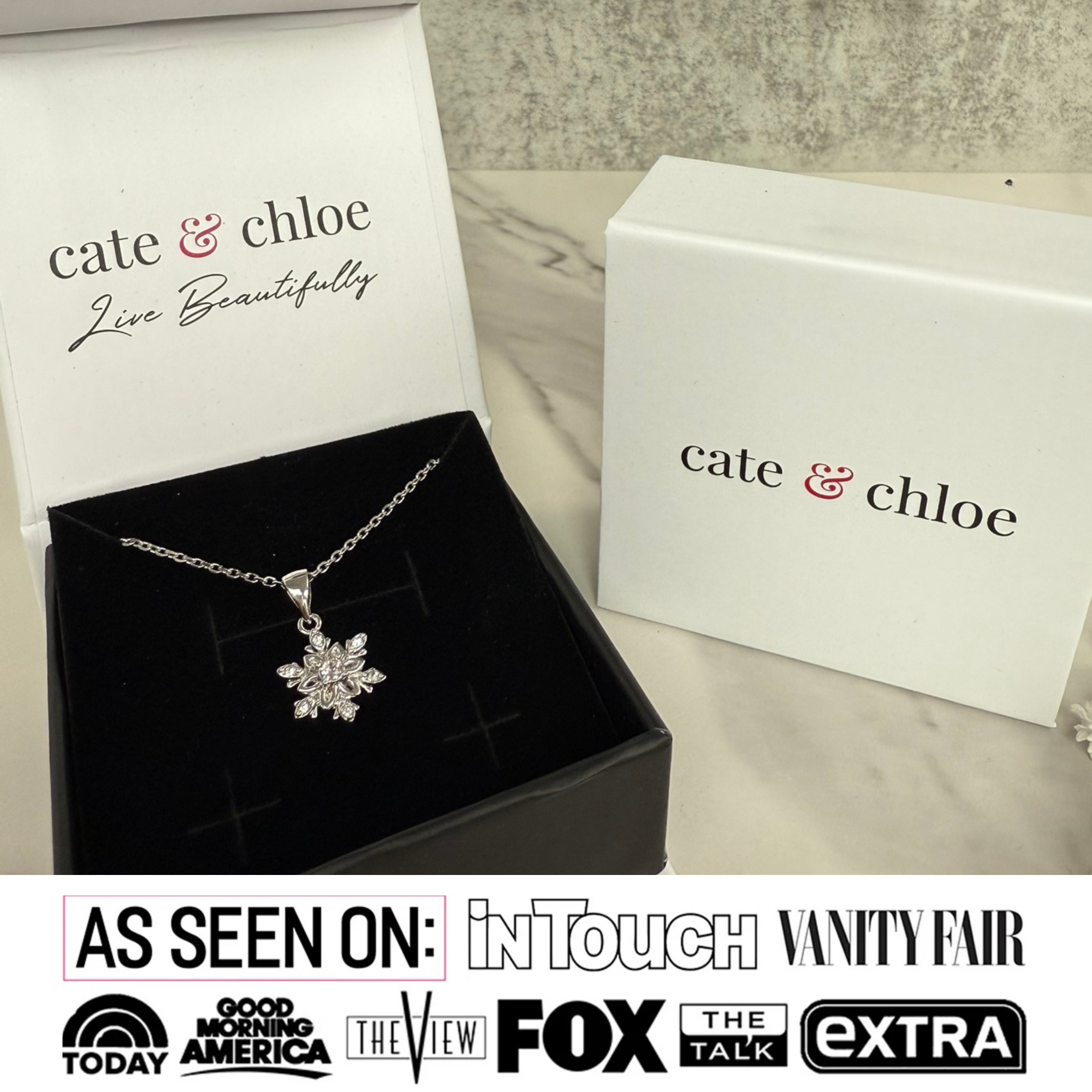 Sunny 18k White Gold Plated Crystal Necklace with Swarovski Crystals