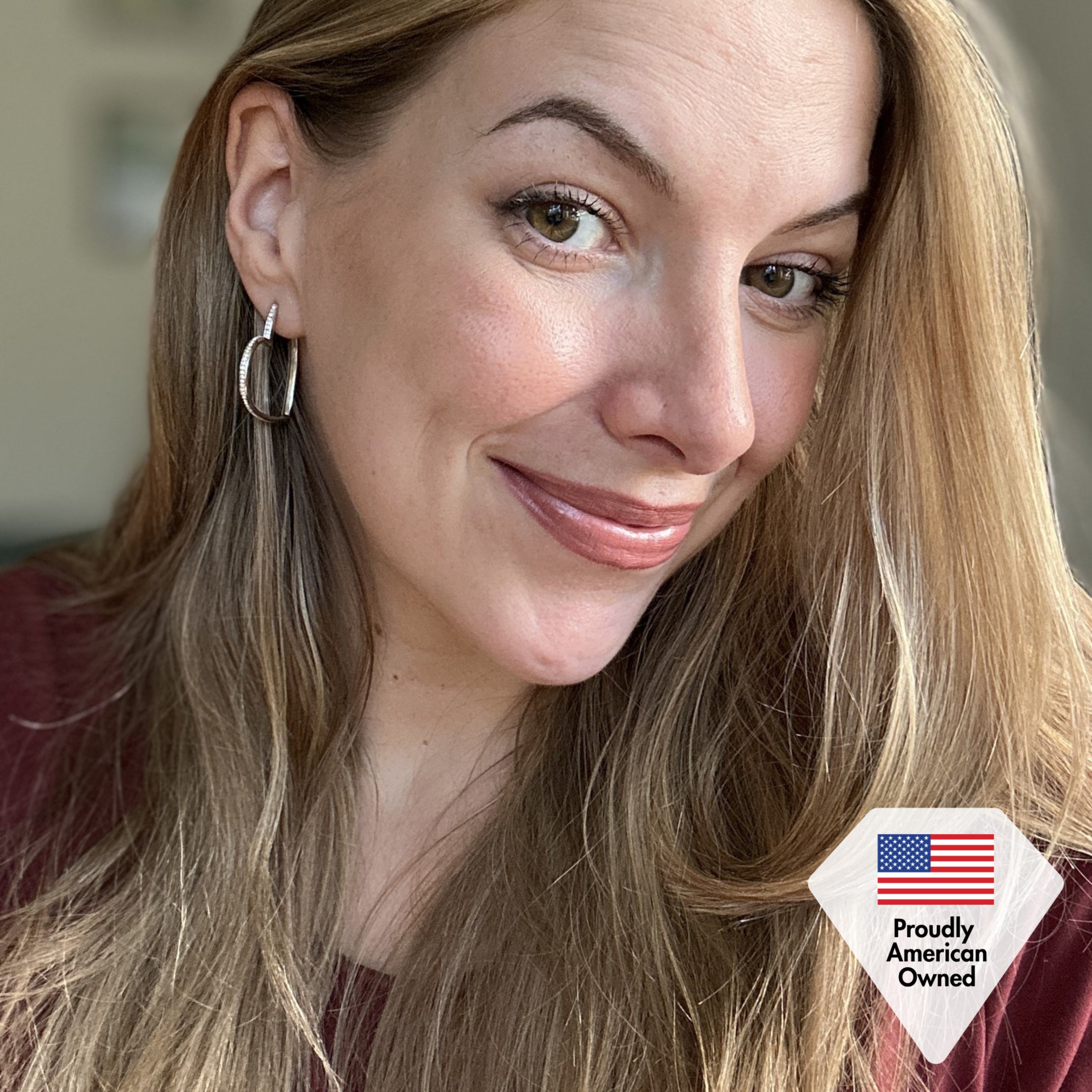 Sylvia 18k White Gold Plated 25mm Heart Hoop Earrings with Swarovski Crystals