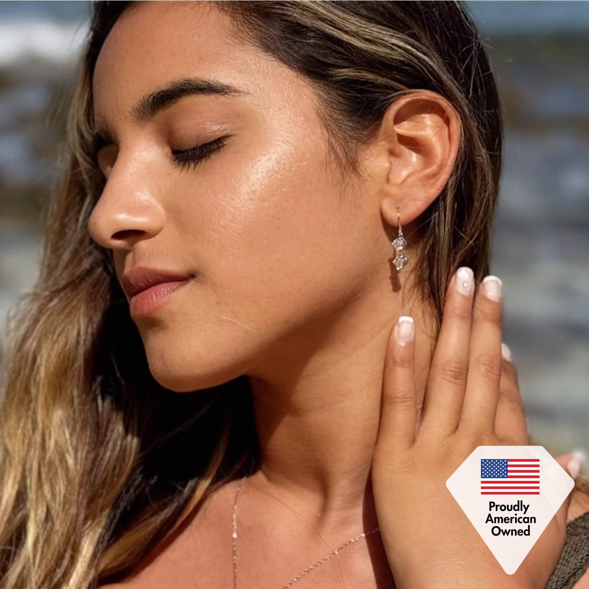 Moissanite by Cate & Chloe Talia 18k Gold Plated 925 Sterling Silver Dangle Earrings 2.0tcw