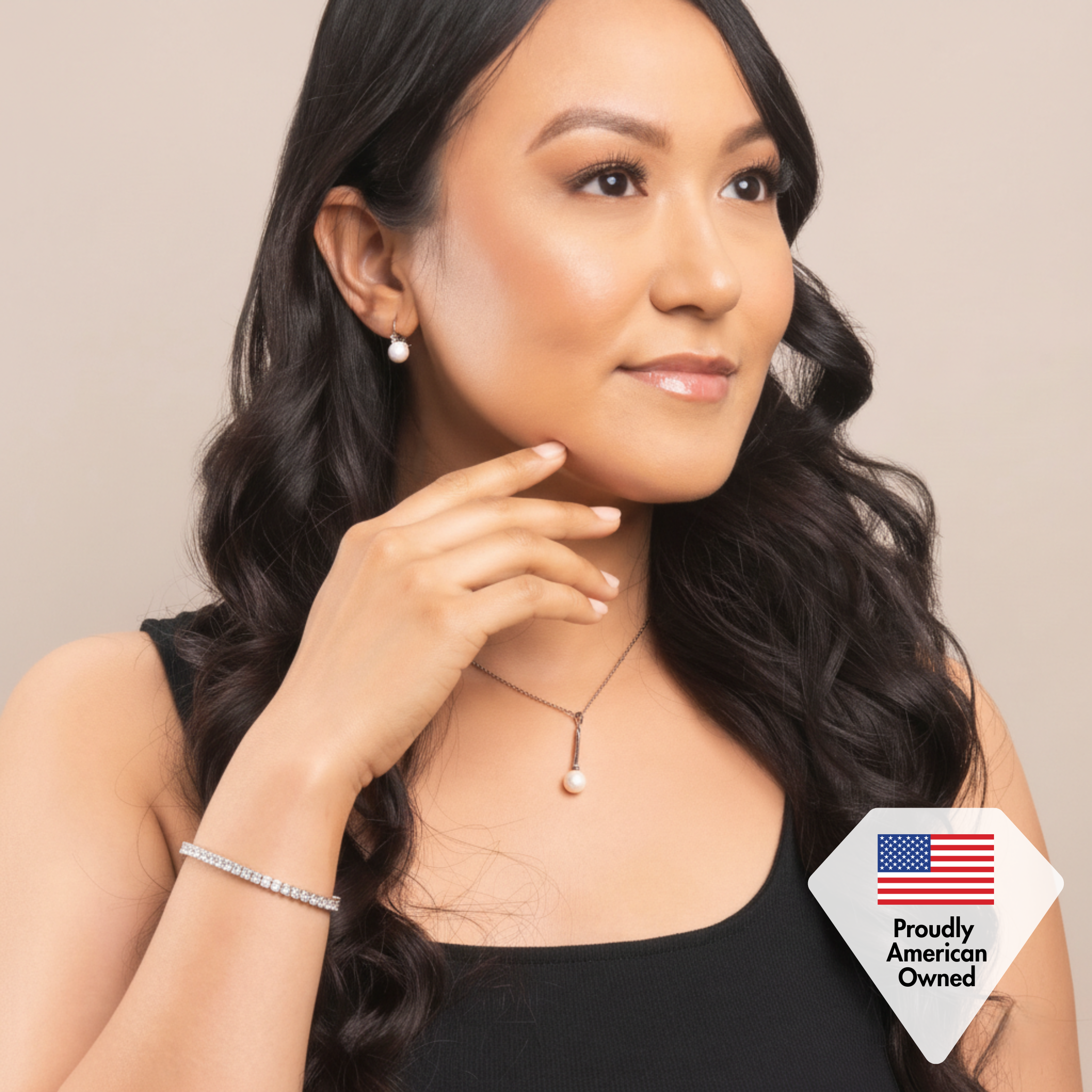 Gabrielle, Tatum, Genevieve 18k White Gold Plated Pearl Necklace for Women (Set of 3)