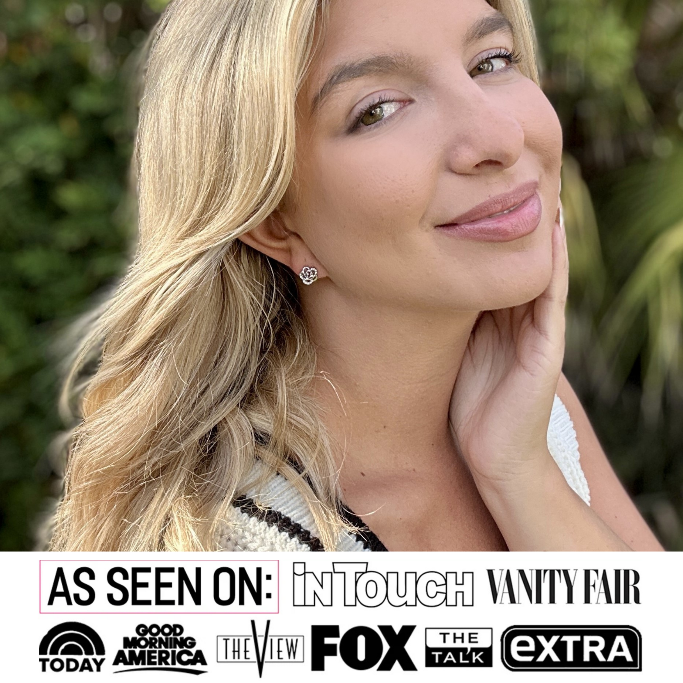 Briella 18k White Gold Plated Silver Flower Stud Earrings with Swarovski Crystals