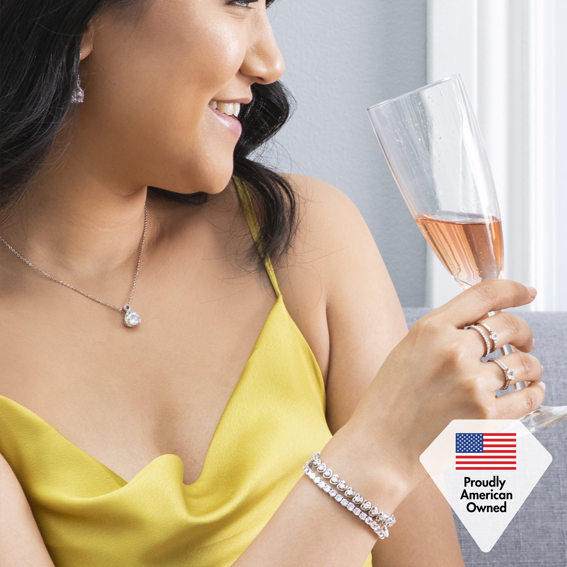 Alessandra 18k White Gold Plated Infinity Earrings and Necklace Jewelry Set with Simulated Diamond Crystals