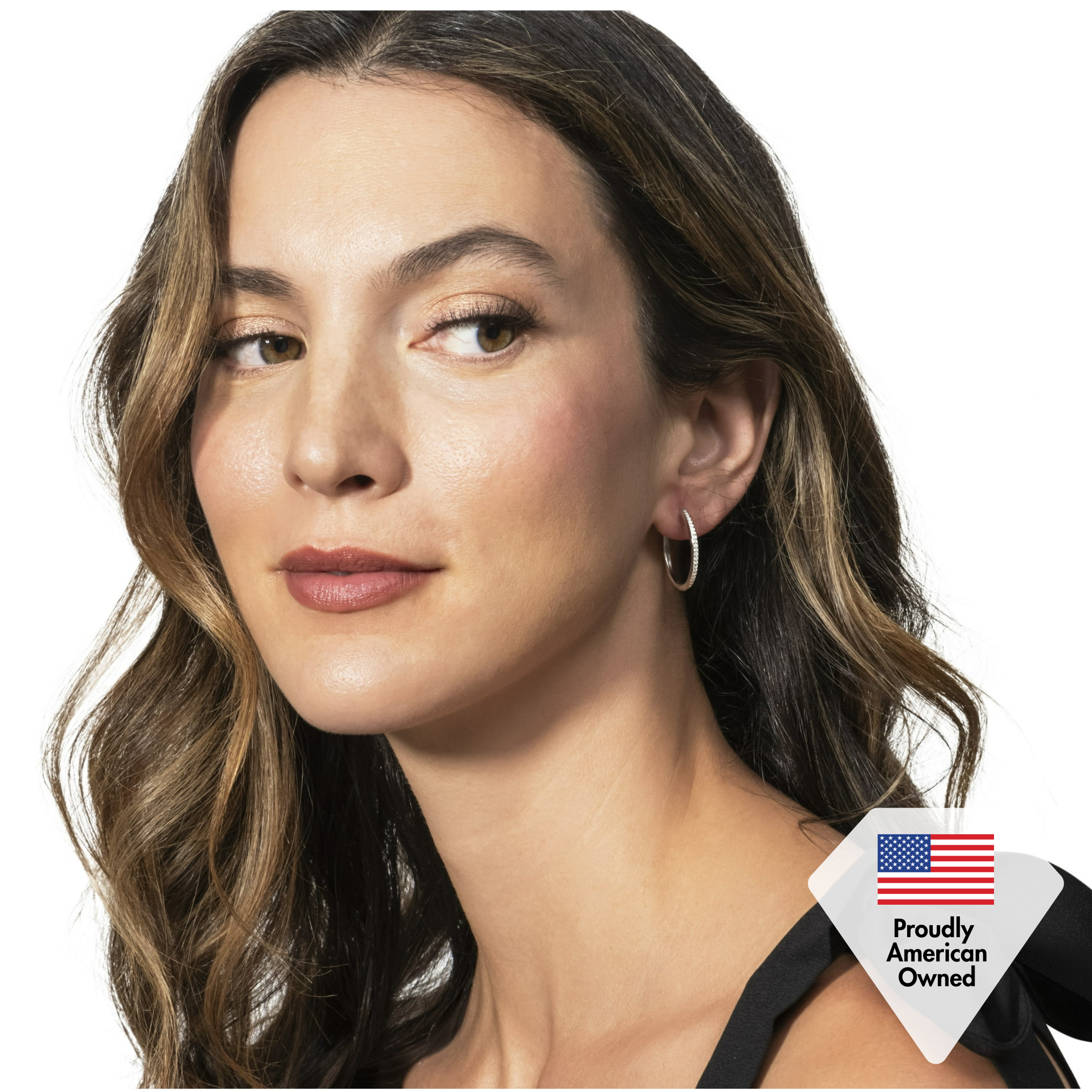 Moissanite by Cate & Chloe Delaney 18k White Gold Plated 25mm 925 Sterling Silver Stud Earrings 0.23tcw